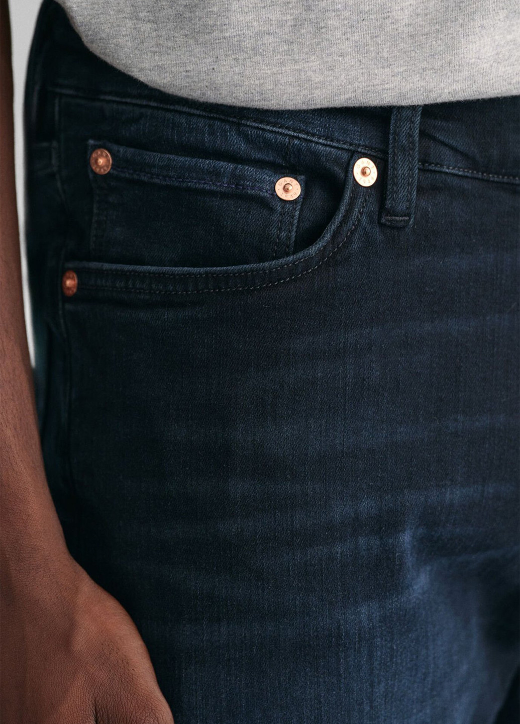 Синие демисезонные прямые джинсы Gant