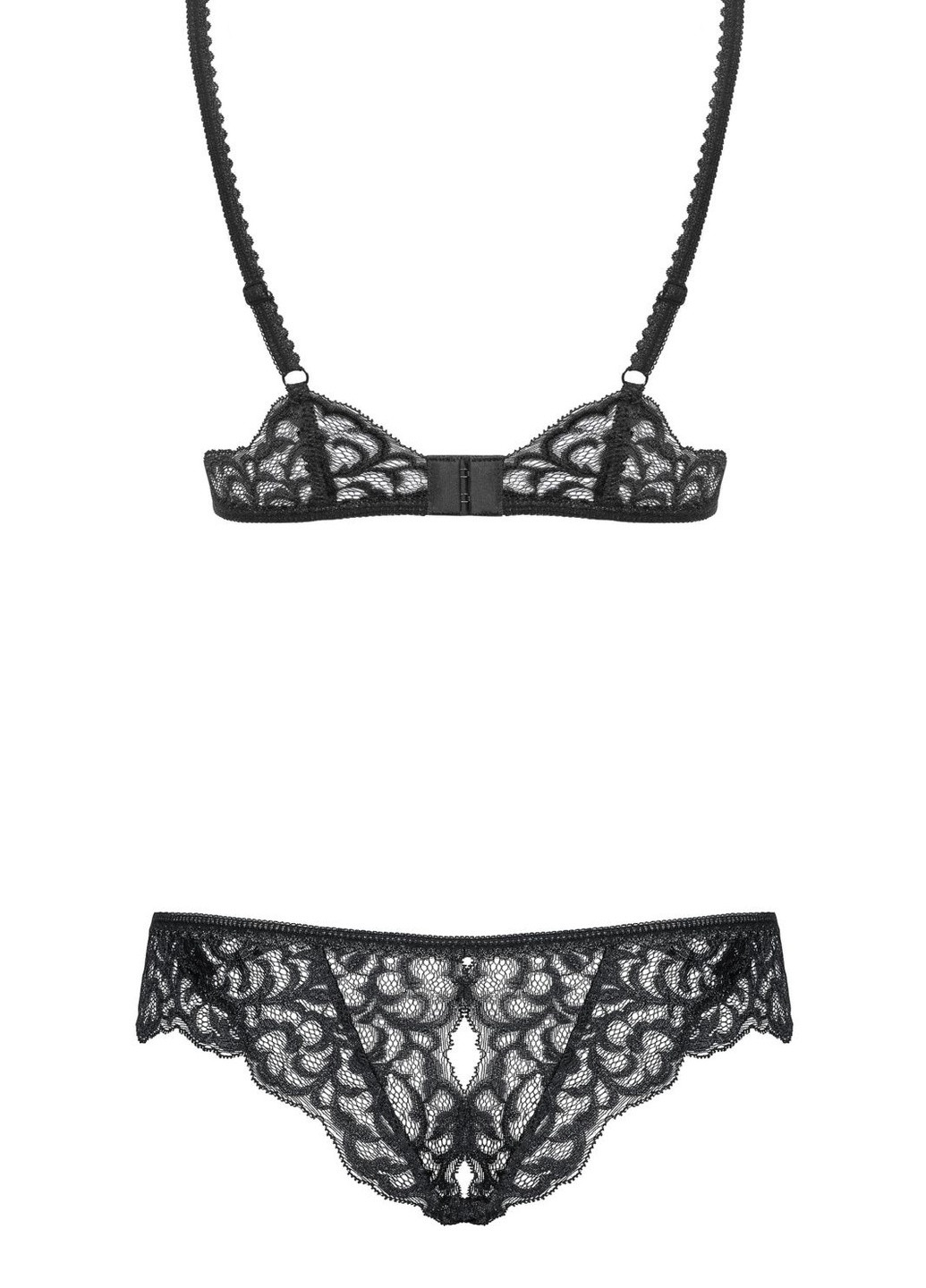Чорний демісезонний комплект білизни (ліф, трусики) Obsessive