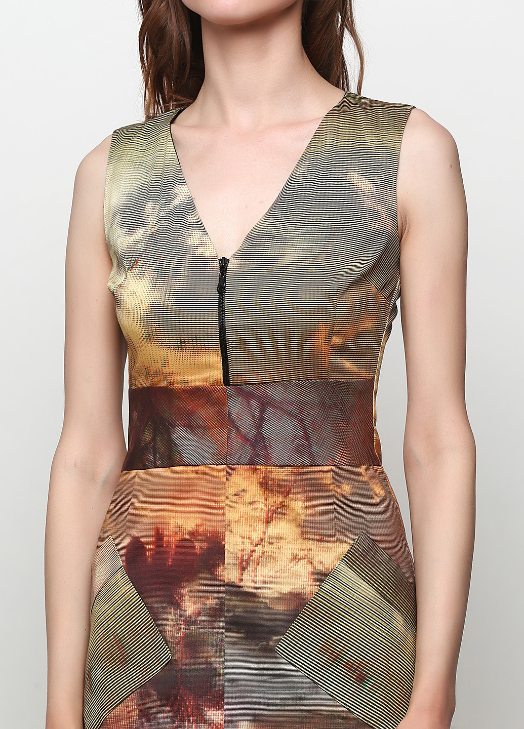 Коричневое кэжуал платье Bovona