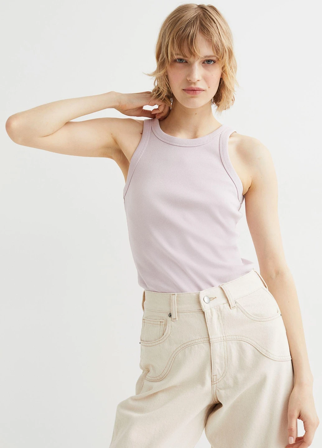 Топ літо,блідо-ліловий, H&M Basic (256503314)