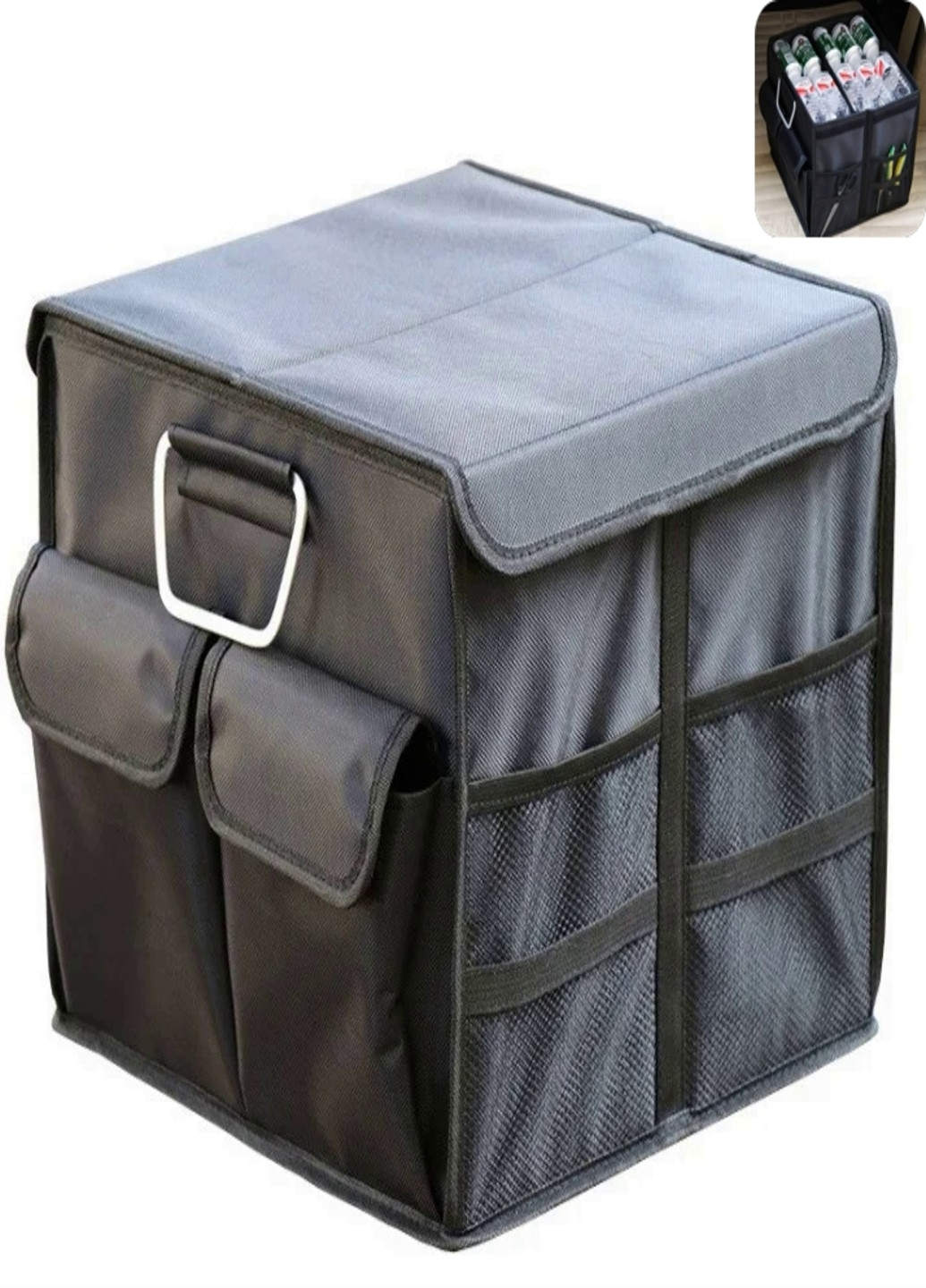 Складной органайзер с крышкой для багажника авто сумка ящик для хранения и транспортировки предметов (2016589) Черный Francesco Marconi (205436439)