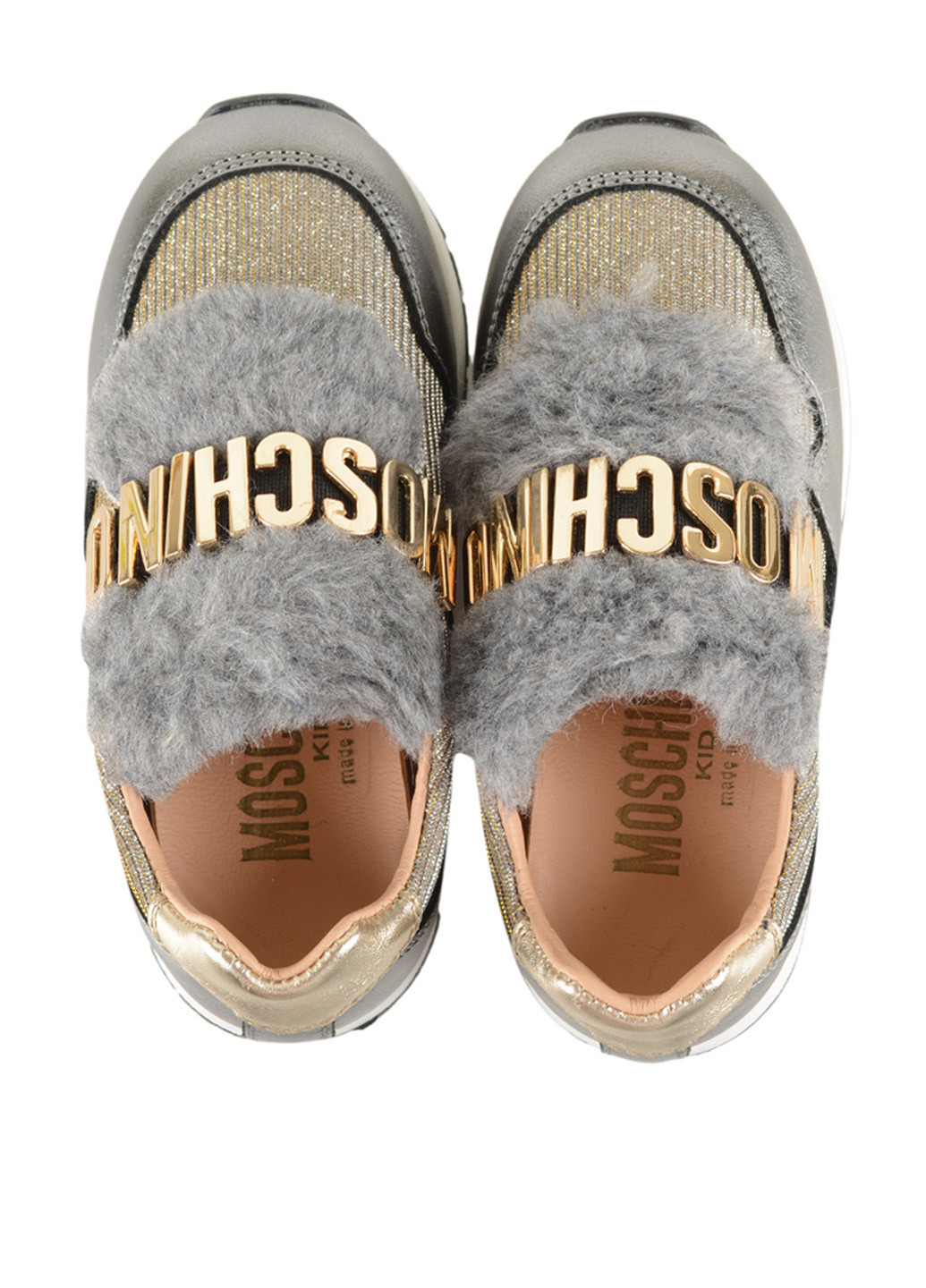 Золотистые демисезонные кроссовки Moschino