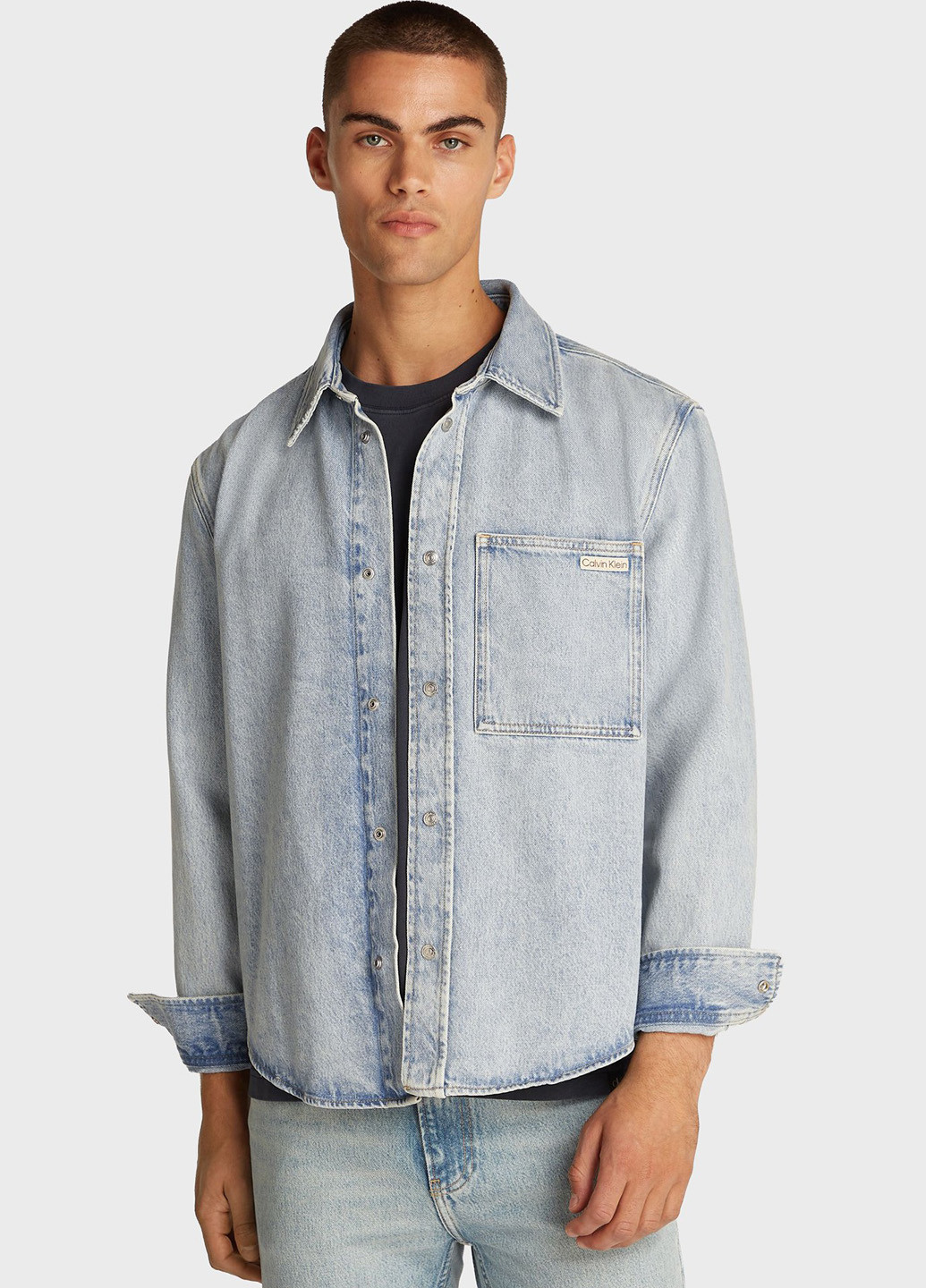 Голубой джинсовая рубашка варенка Calvin Klein Jeans