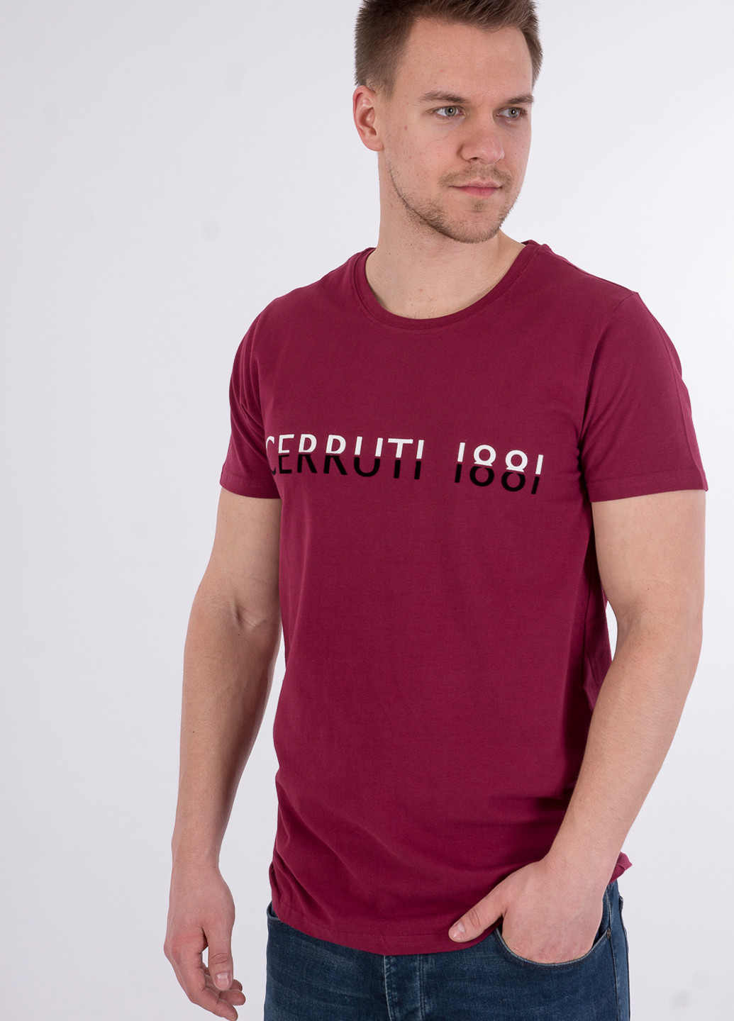 Бордовая футболка Cerruti 1881