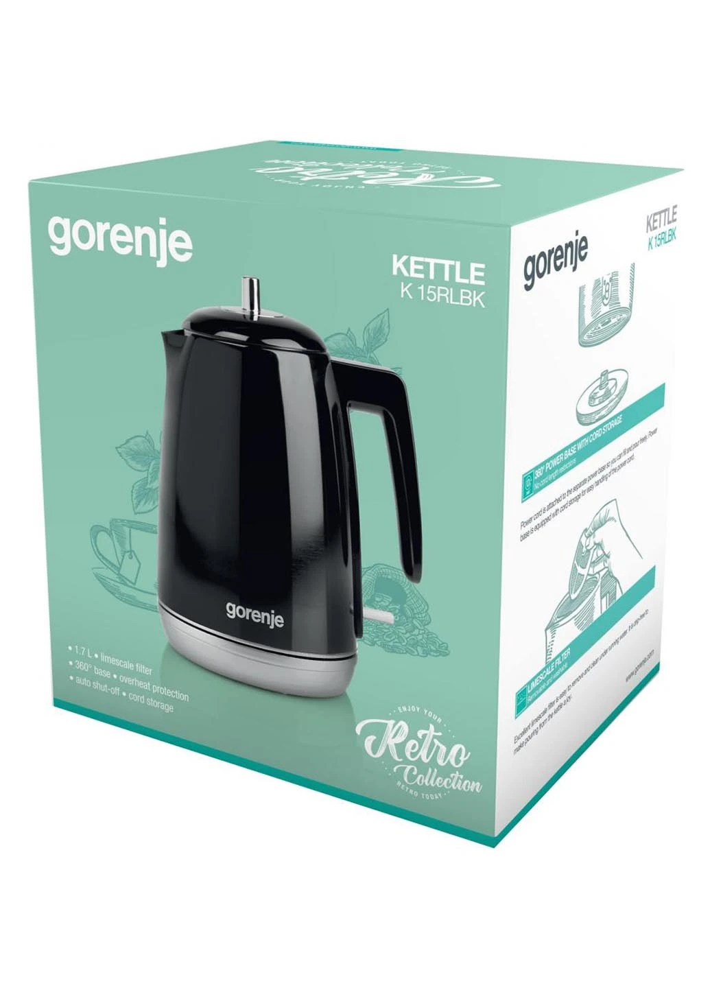 Електрочайник K 15 RL BK (K15RLBK) Gorenje (239500108)