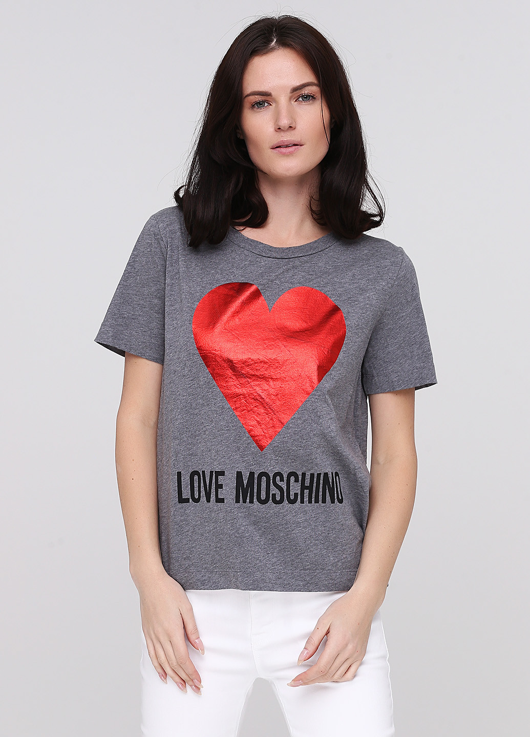 Темно-сіра літня футболка Love Moschino