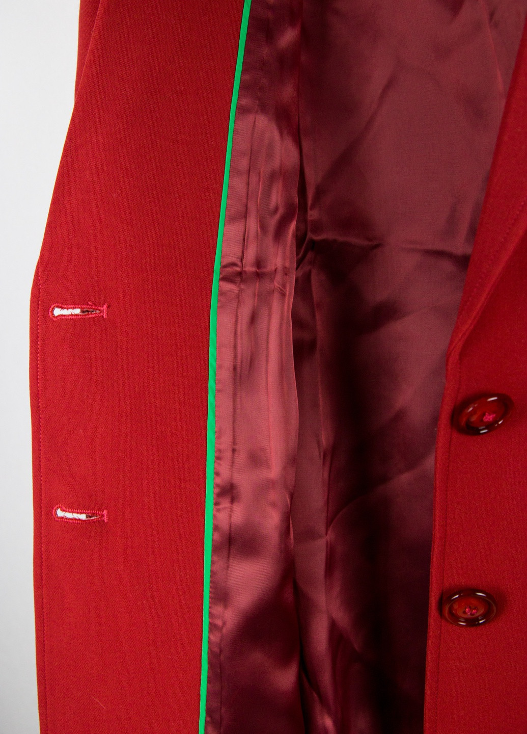 Бордовый женский пиджак United Colors of Benetton однотонный - демисезонный