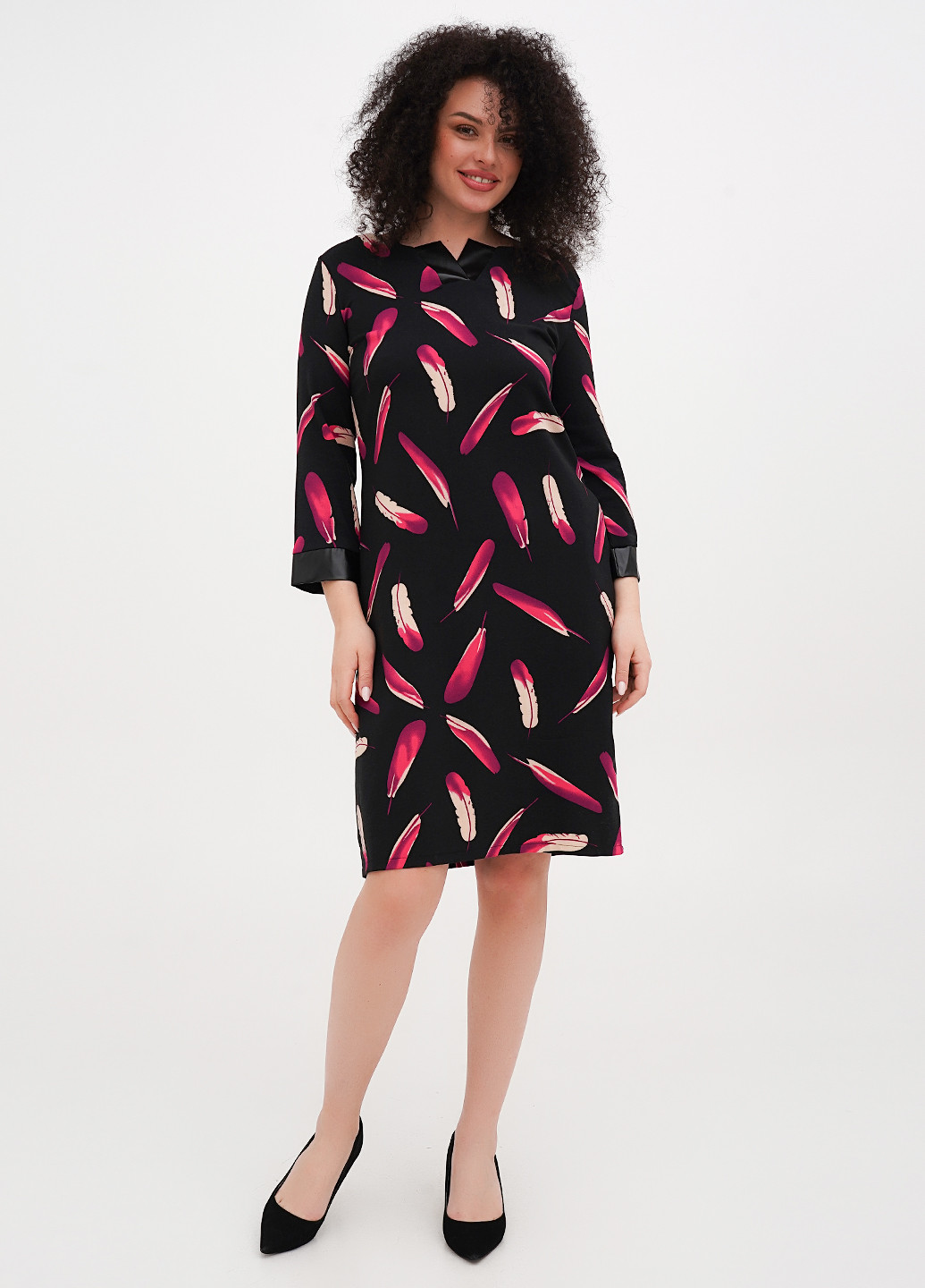 Черное кэжуал платье а-силуэт Imperial с рисунком
