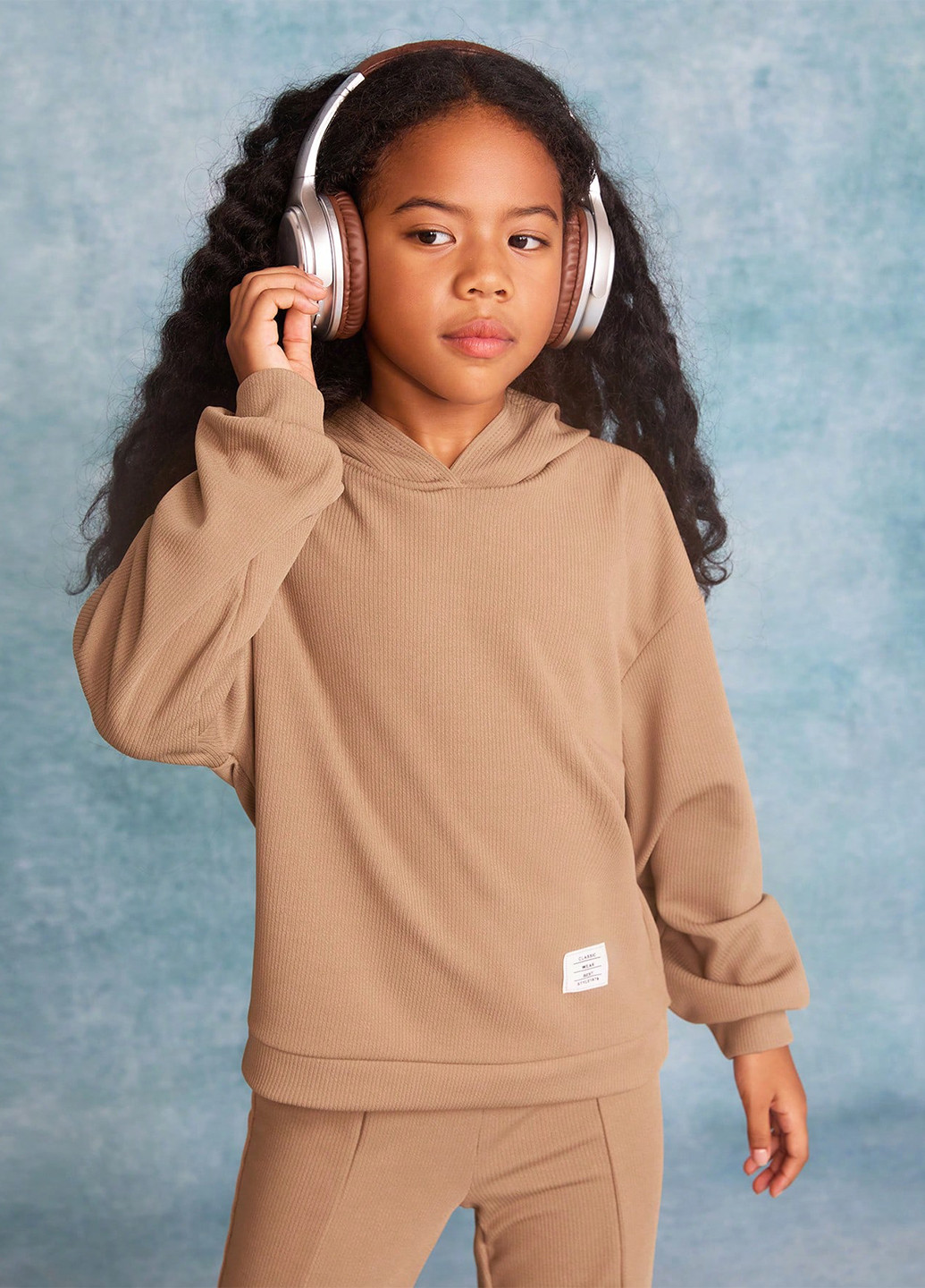 Світло-коричневий демісезонний костюм (толстовка, штани) брючний SHEIN