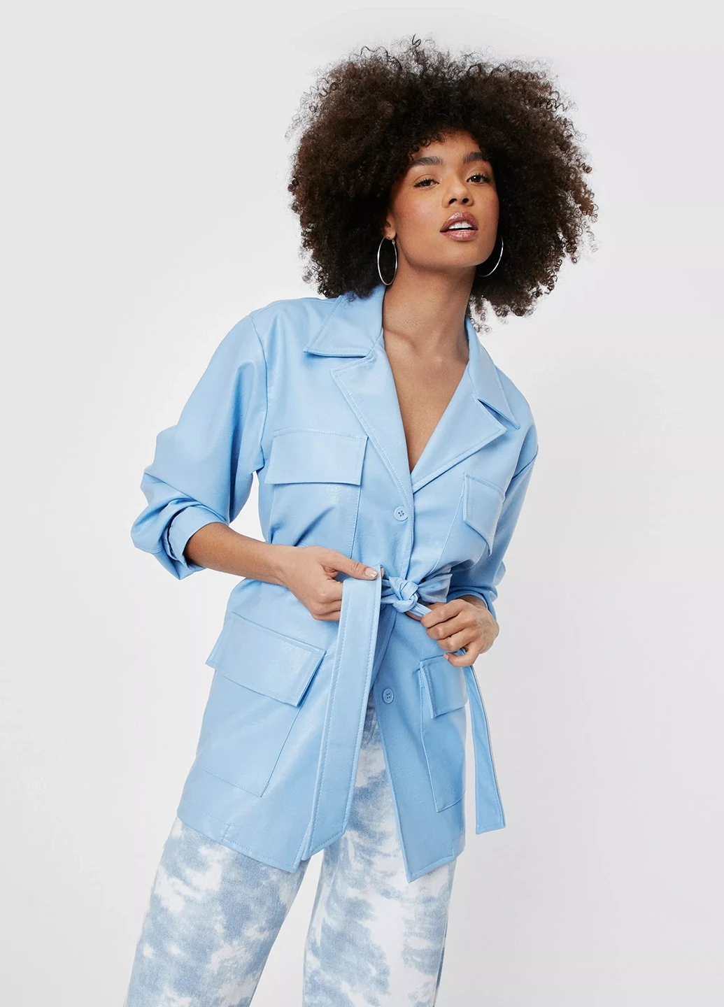 Блакитна демісезонна куртка Nasty Gal