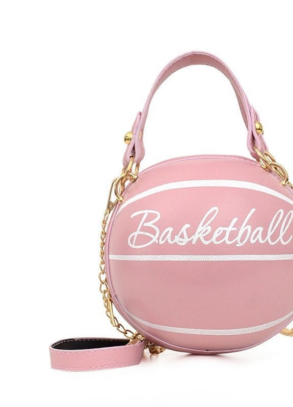 Жіноча класична кругла сумка баскетбольний м'яч на ланцюжку рожева NoName (251204040)
