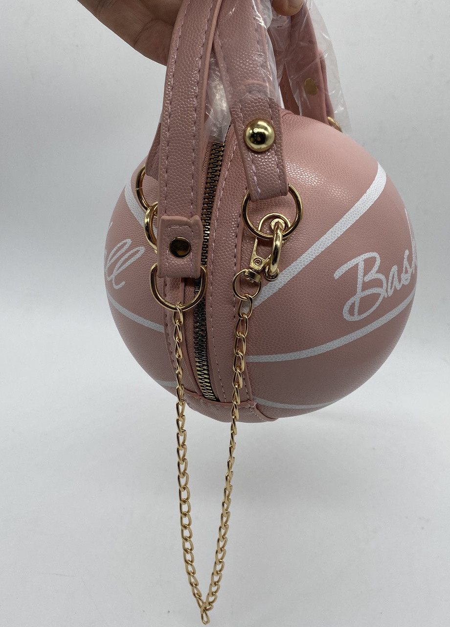 Жіноча класична кругла сумка баскетбольний м'яч на ланцюжку рожева NoName (251204040)