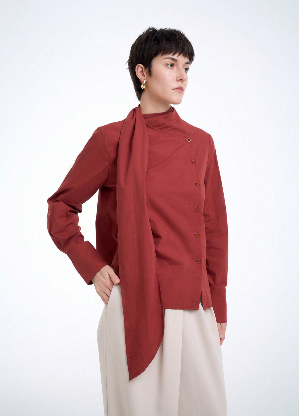 Терракотовая блуза SHEIN