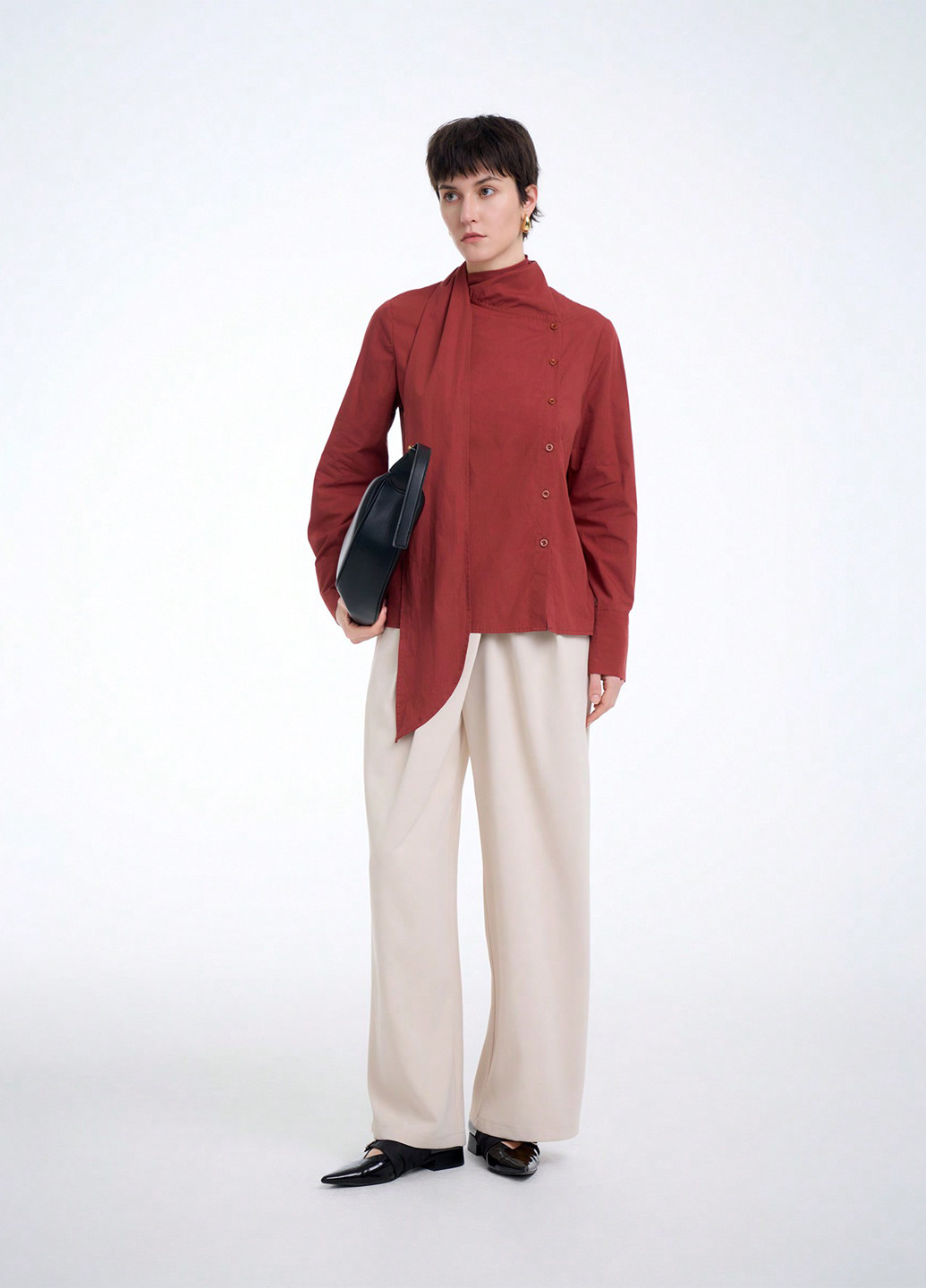 Терракотовая блуза SHEIN