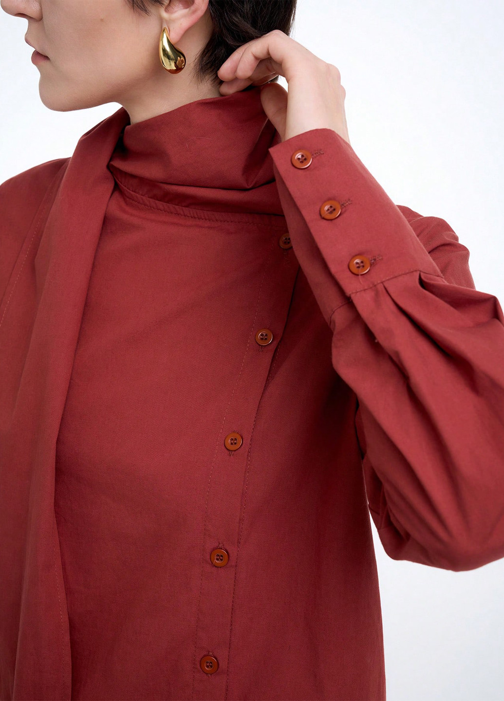 Терракотовая блуза SHEIN