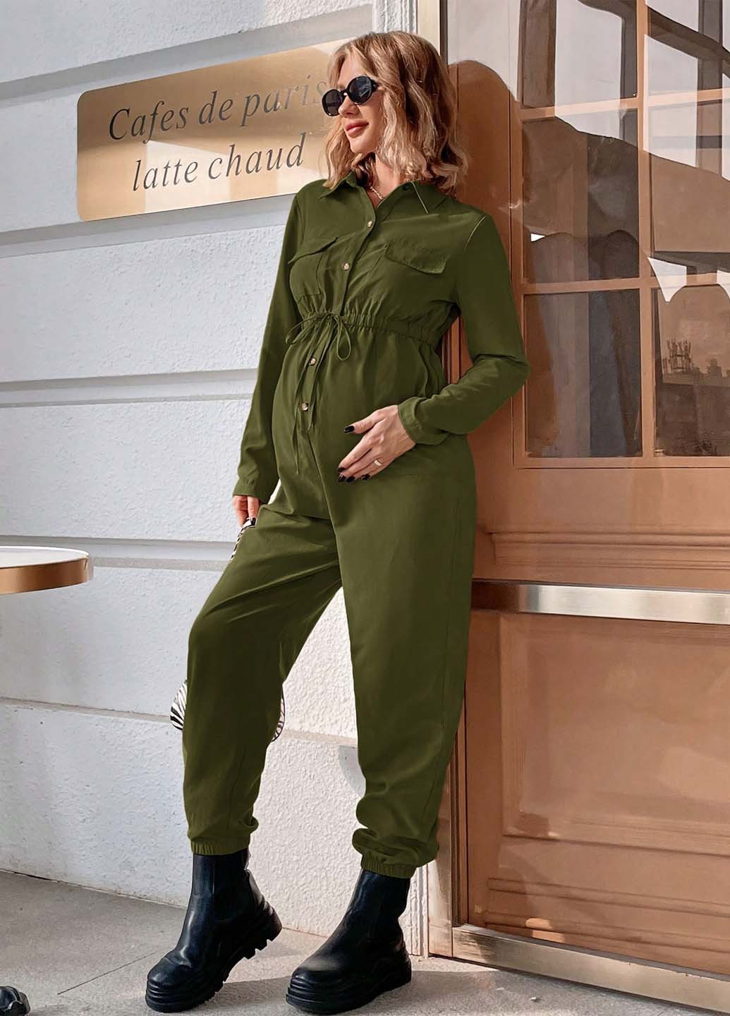 Комбинезон для беременных SHEIN комбинезон-брюки однотонный кэжуал полиэстер