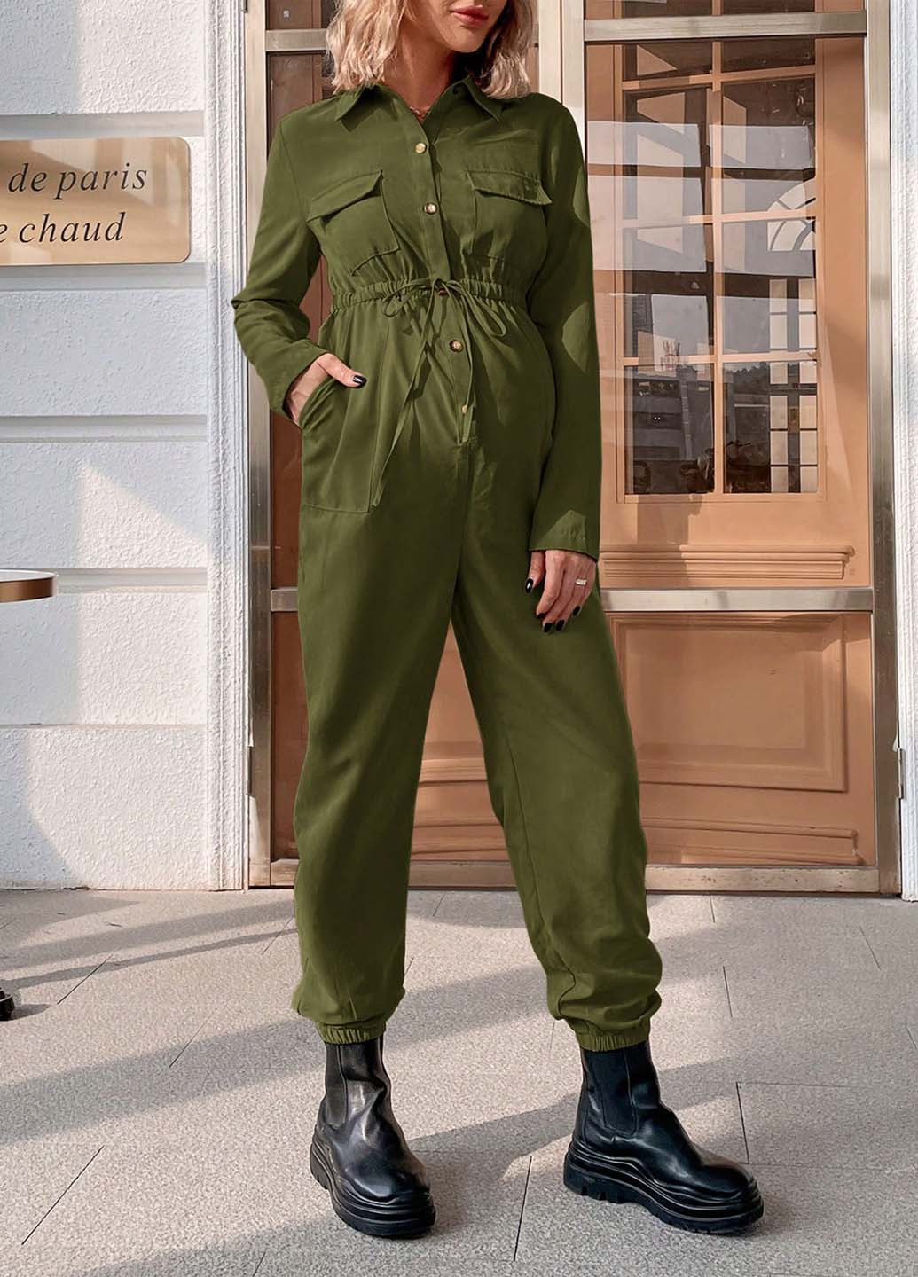 Комбинезон для беременных SHEIN комбинезон-брюки однотонный кэжуал полиэстер