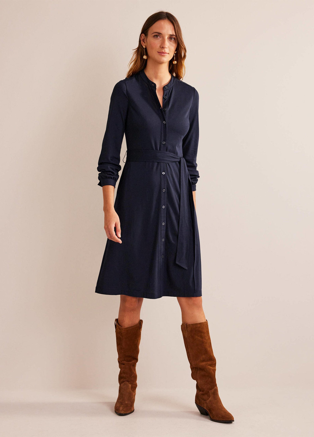 Темно-синя кежуал сукня сукня-сорочка Boden однотонна
