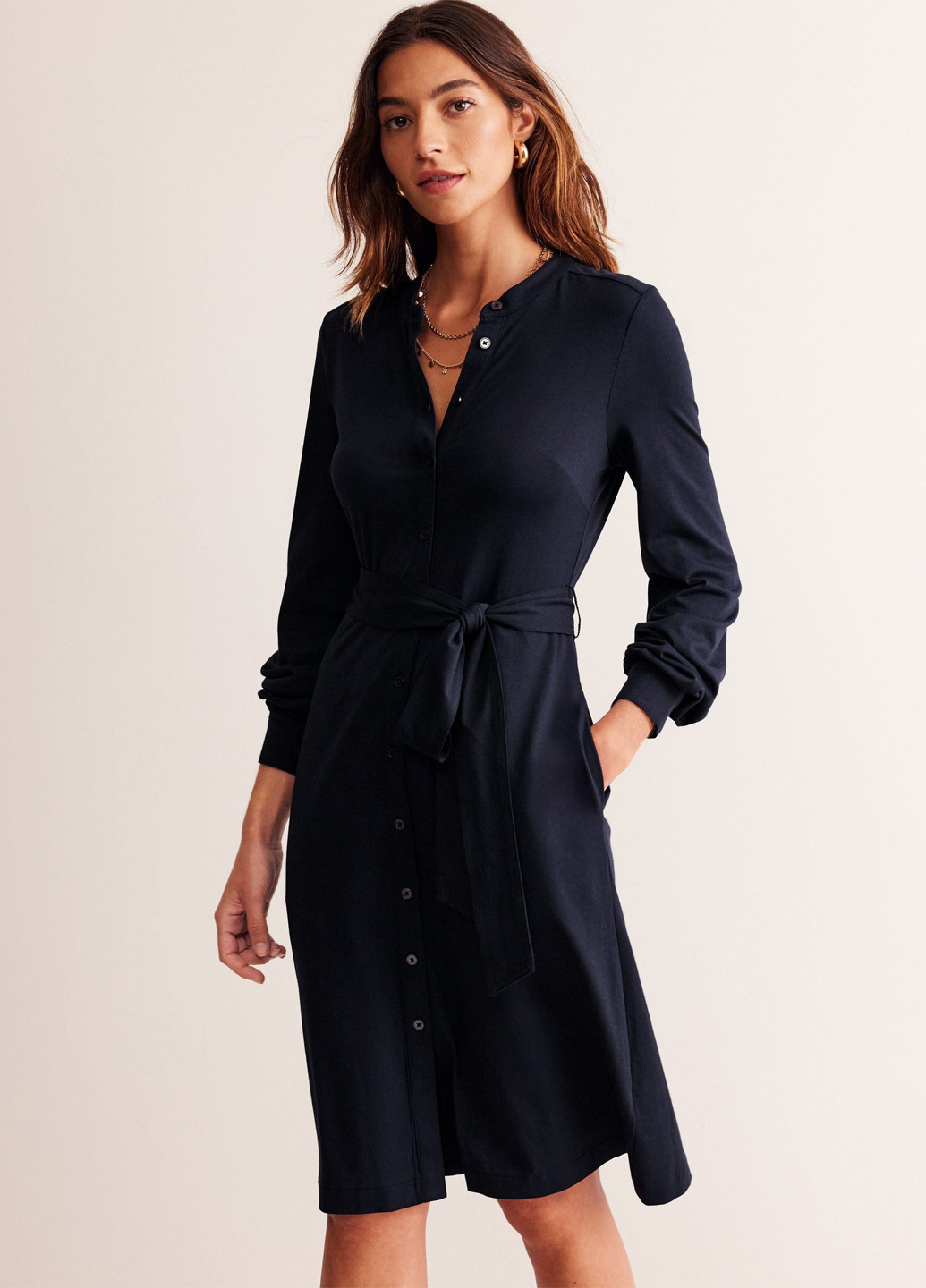Темно-синя кежуал сукня сукня-сорочка Boden однотонна