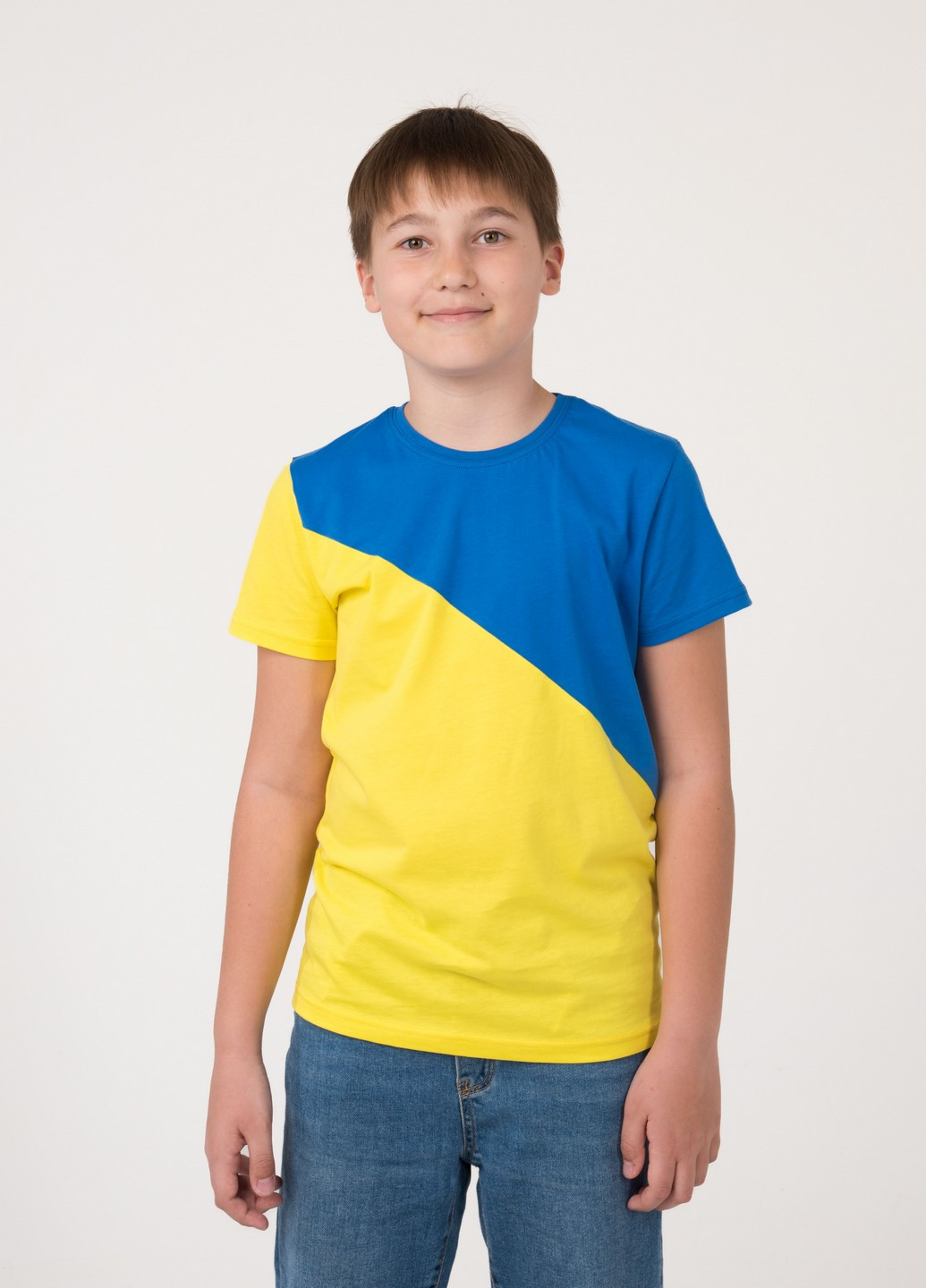 Сине-желтая демисезонная футболка деская Наталюкс 12-3317