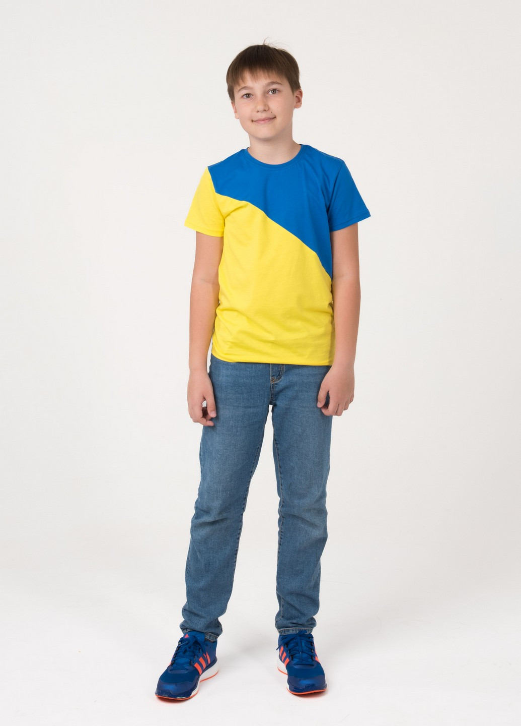 Синьо-жовта демісезонна футболка дитяча Наталюкс 12-3317