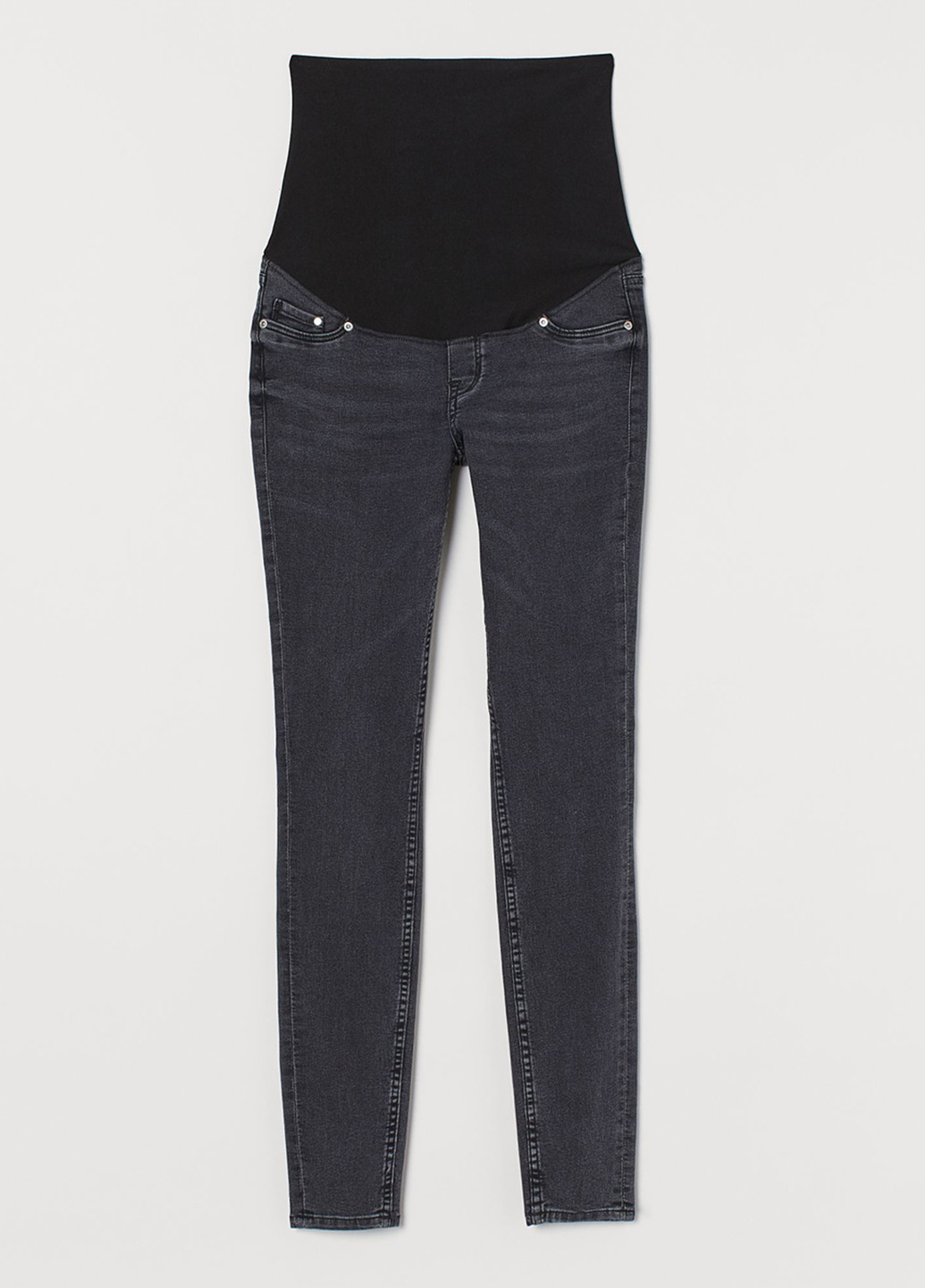 Темно-серые демисезонные зауженные джинсы для беременных H&M