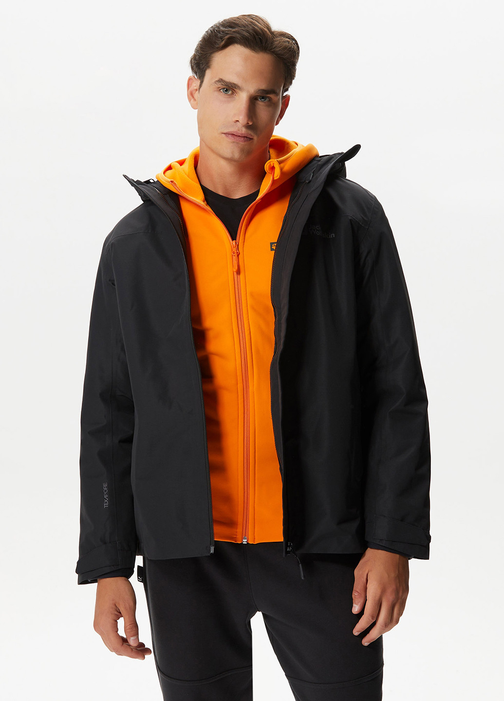 Черная демисезонная куртка Jack Wolfskin TAUBENBERG 3IN1 JKT M