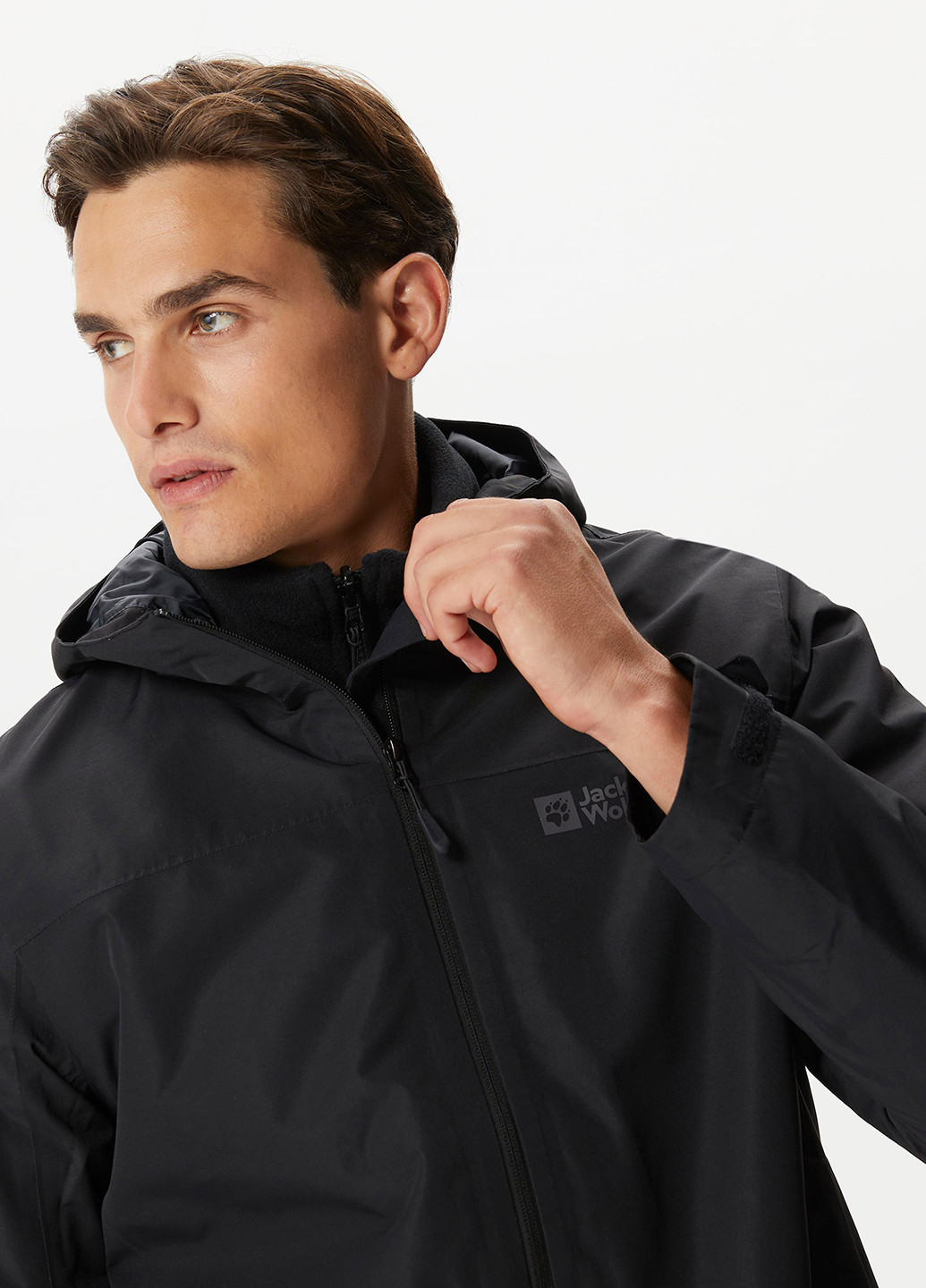 Черная демисезонная куртка Jack Wolfskin TAUBENBERG 3IN1 JKT M