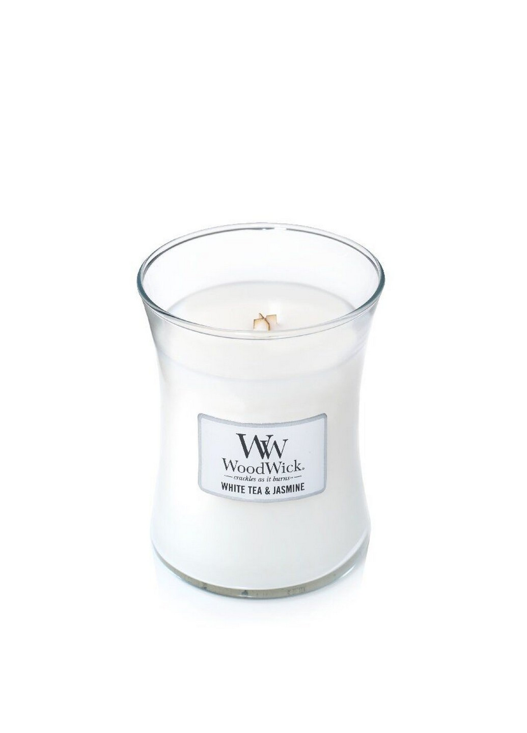Ароматична свічка з ароматами жасмину Medium White Tea and Jasmine 275 г WoodWick (227516465)