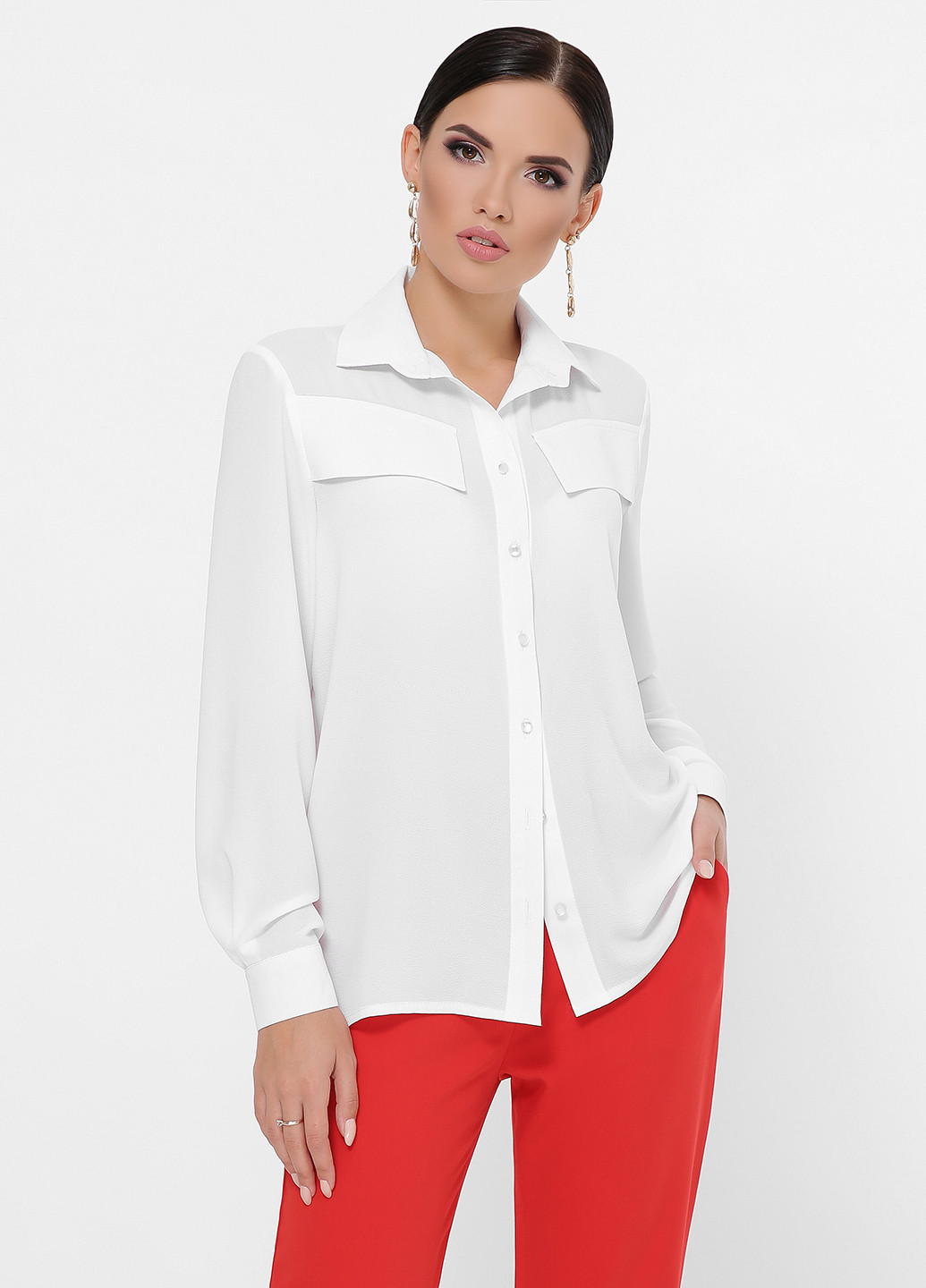 Белая демисезонная блуза Fashion Up