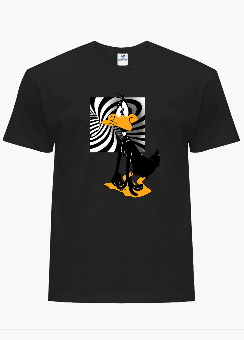 Чорна футболка чоловіча даффі дак луні тюнз (daffy duck looney tunes) (9223-2883-1) xxl MobiPrint