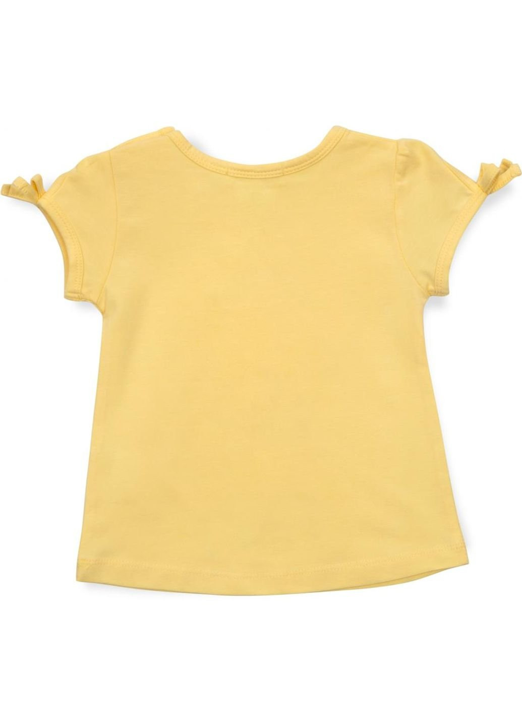 Комбинированная демисезонная футболка детская с фламинго (15702-104g-yellow) Breeze