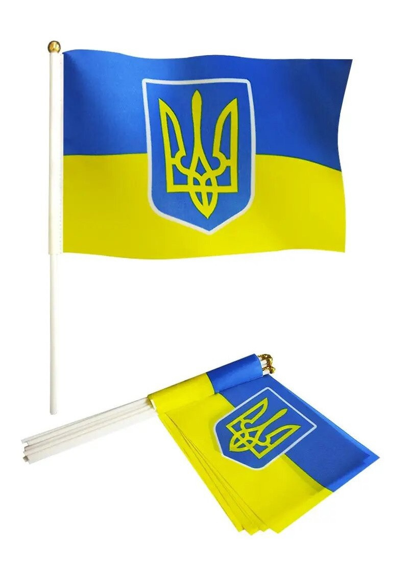 Флаг Украины на палочке с присоской, размер 14*21 см 0071 Martel (254149046)