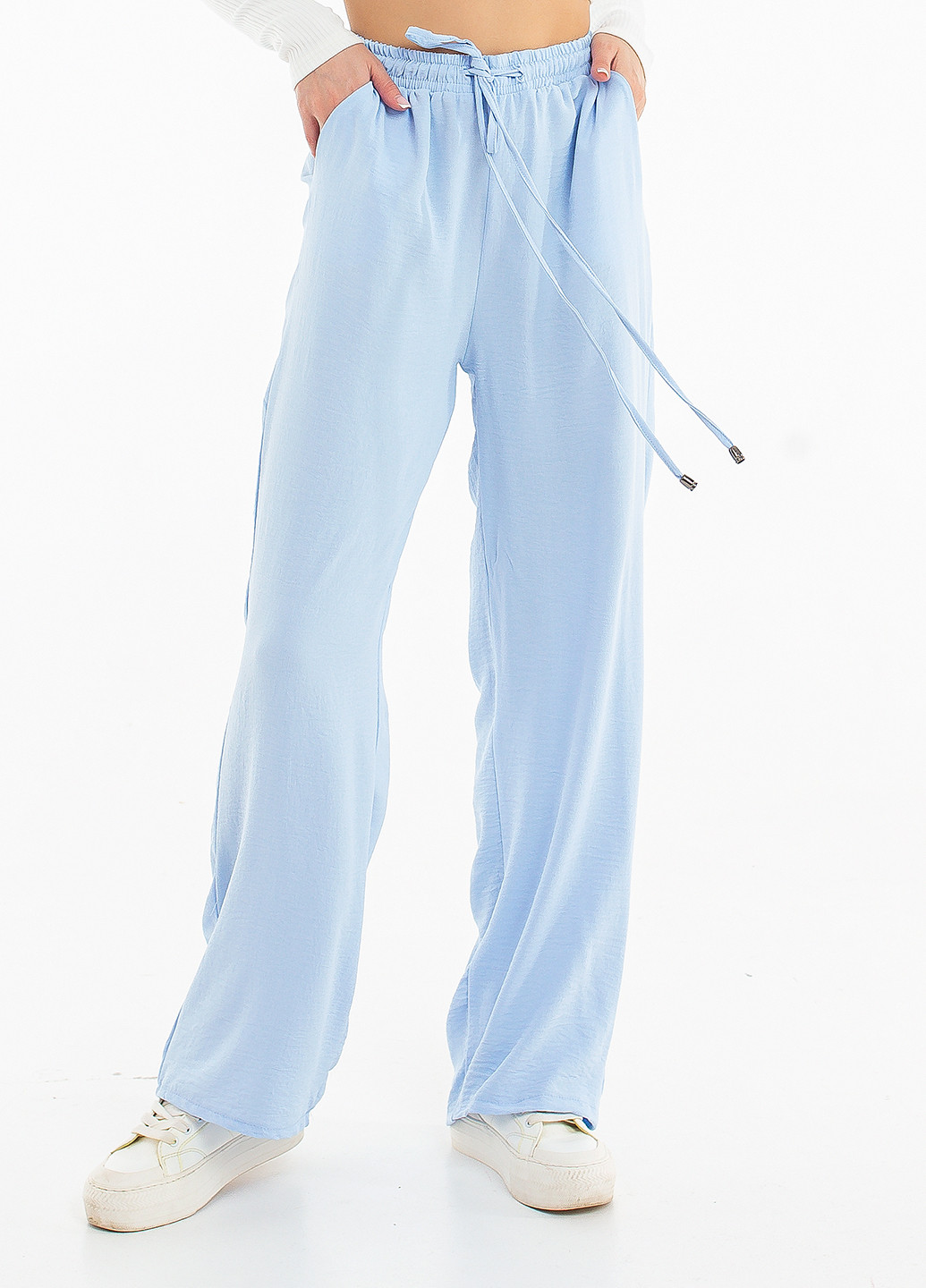 Голубые кэжуал летние прямые брюки Elfberg