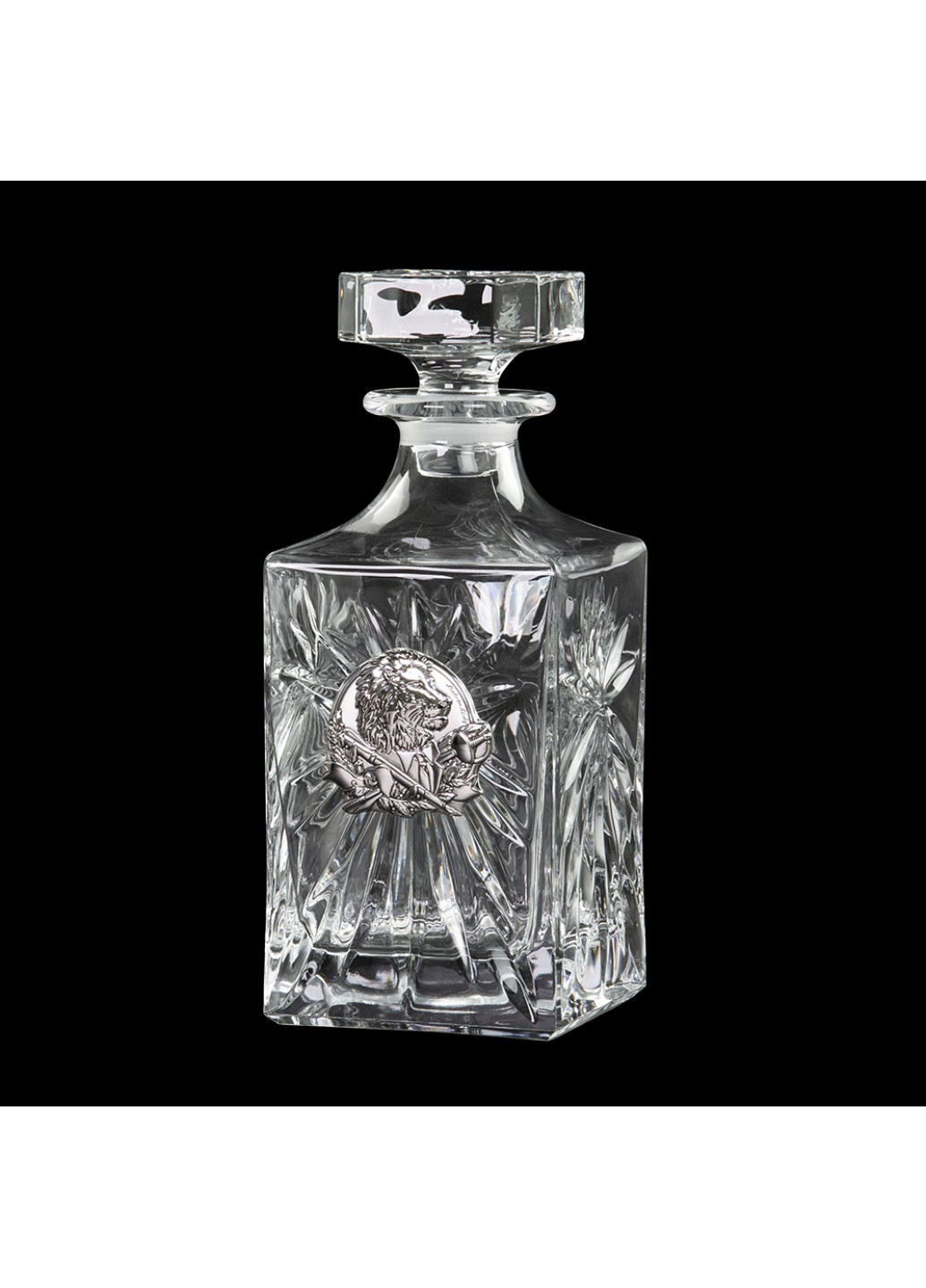 Сет для виски «ДИРЕКТОРСКИЙ ОАЗИС» графин, 4 стакана с овалами, серебро Boss Crystal (252344575)