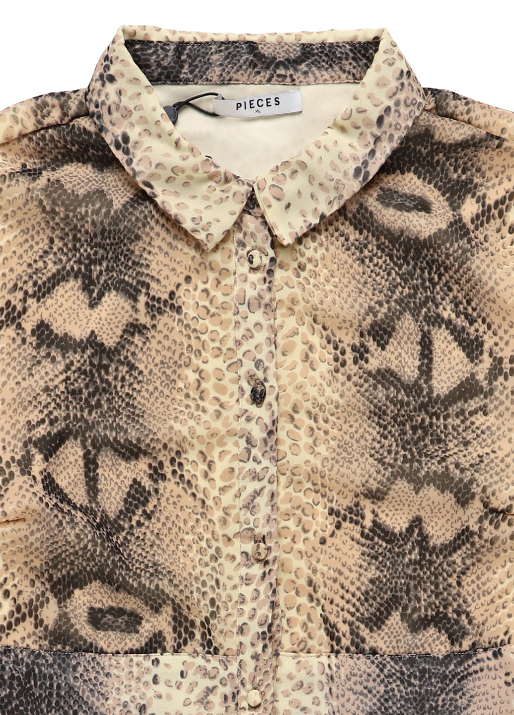 Бежевое кэжуал платье рубашка Pieces змеиный