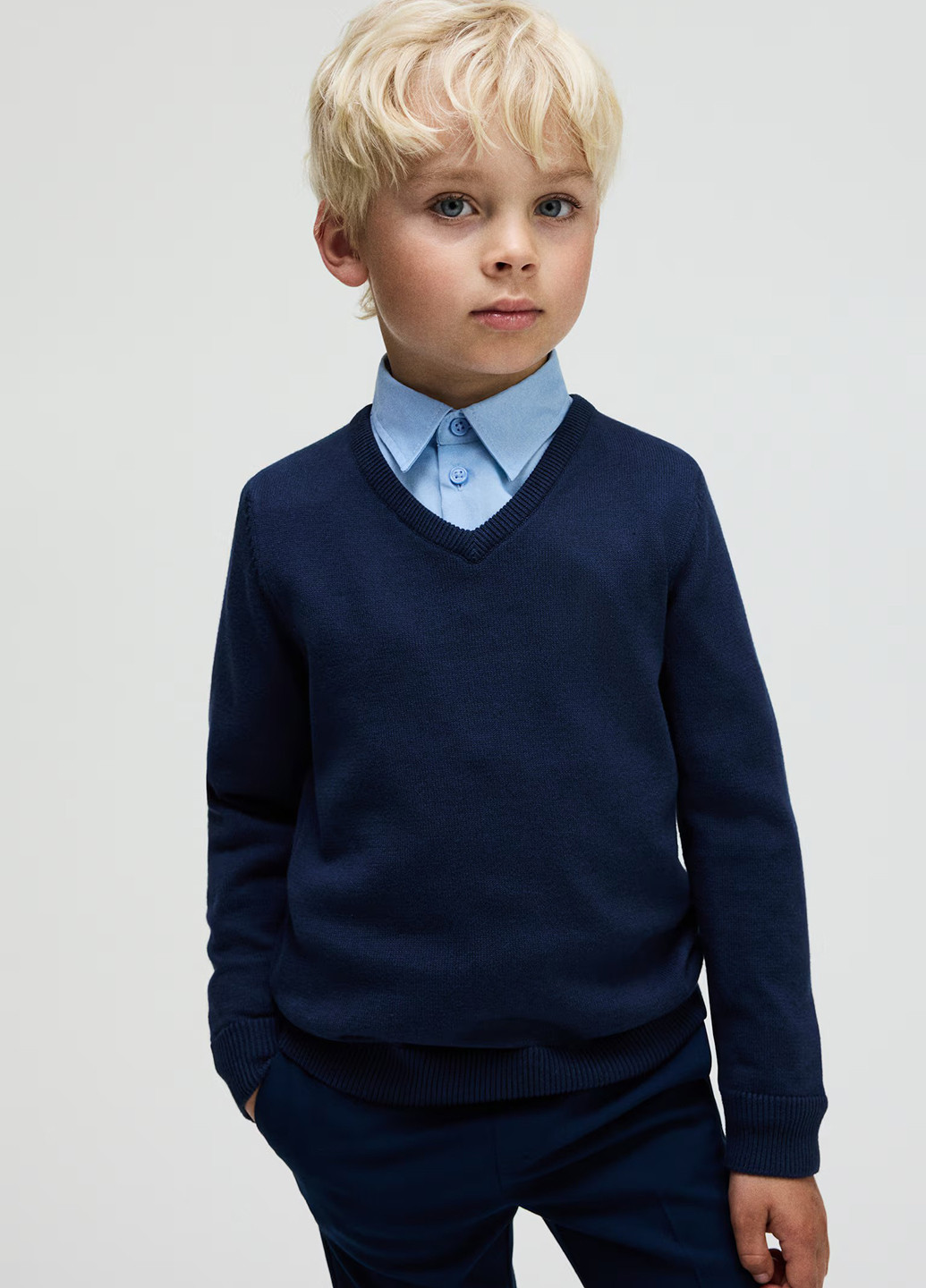 Темно-синій демісезонний пуловер пуловер H&M