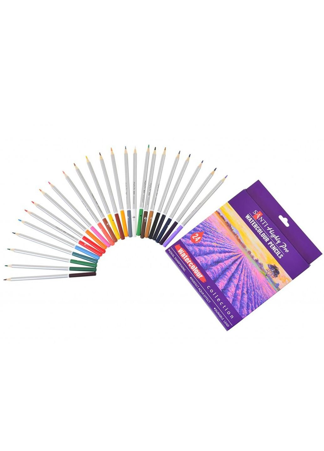 Карандаши цветные Highly Pro 24 шт акварельные (742385) Santi (254066197)