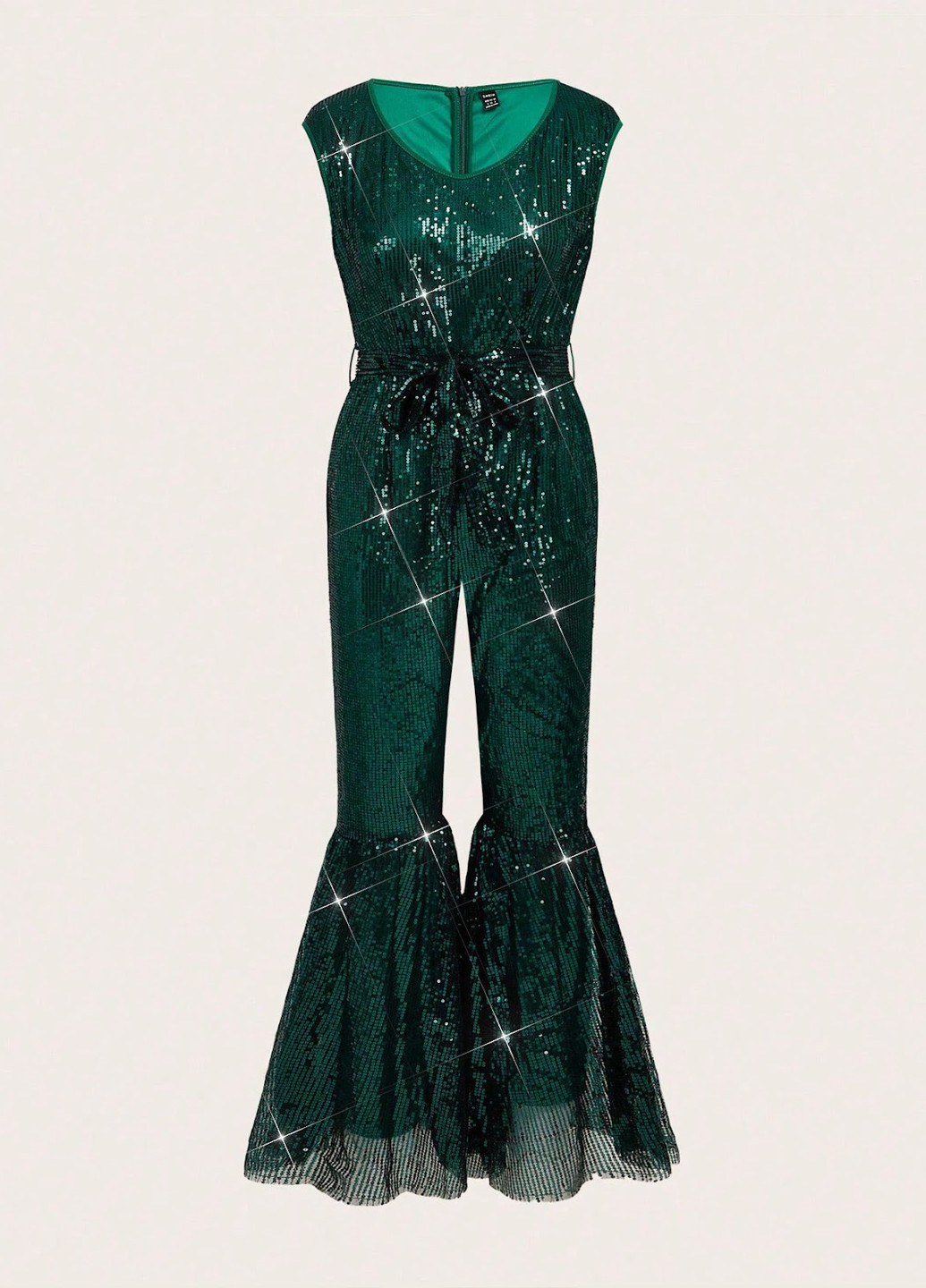 Комбинезон SHEIN комбинезон-брюки однотонный темно-зелёный вечерний полиэстер