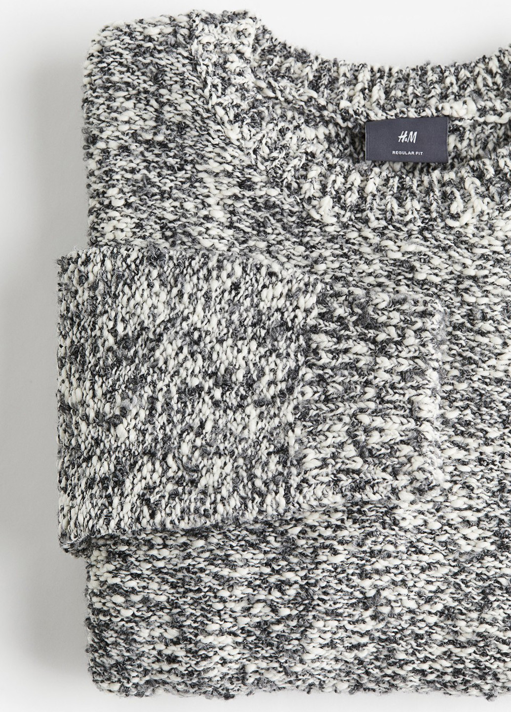 Черно-белый зимний свитер джемпер H&M
