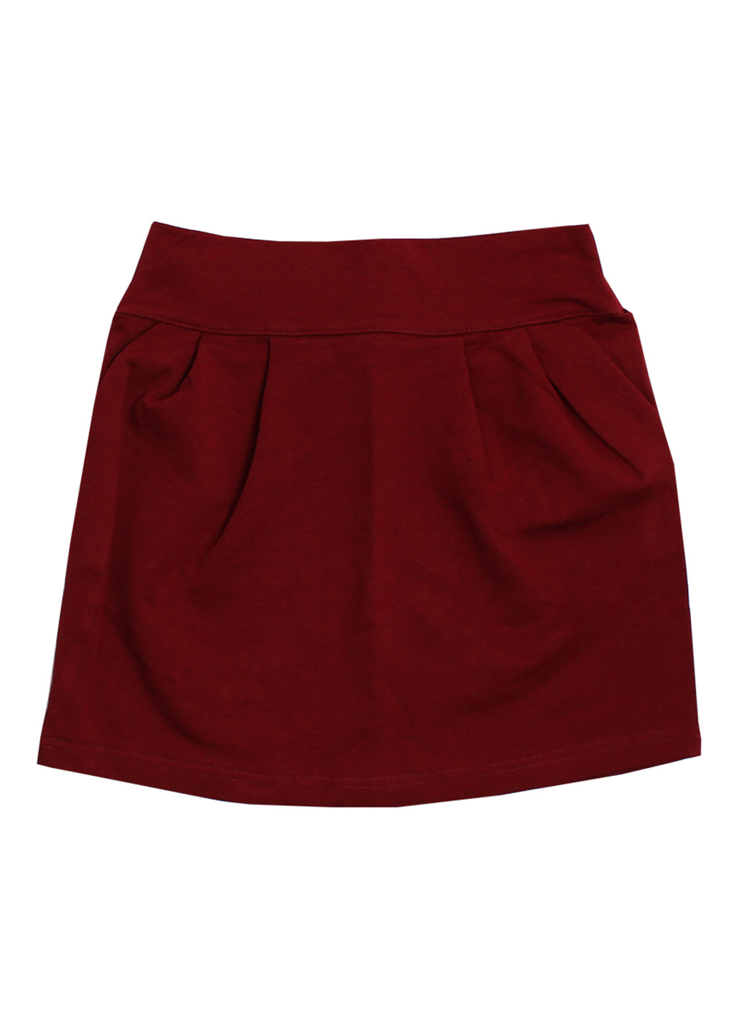 Бордовая кэжуал однотонная юбка Валери-Текс карандаш