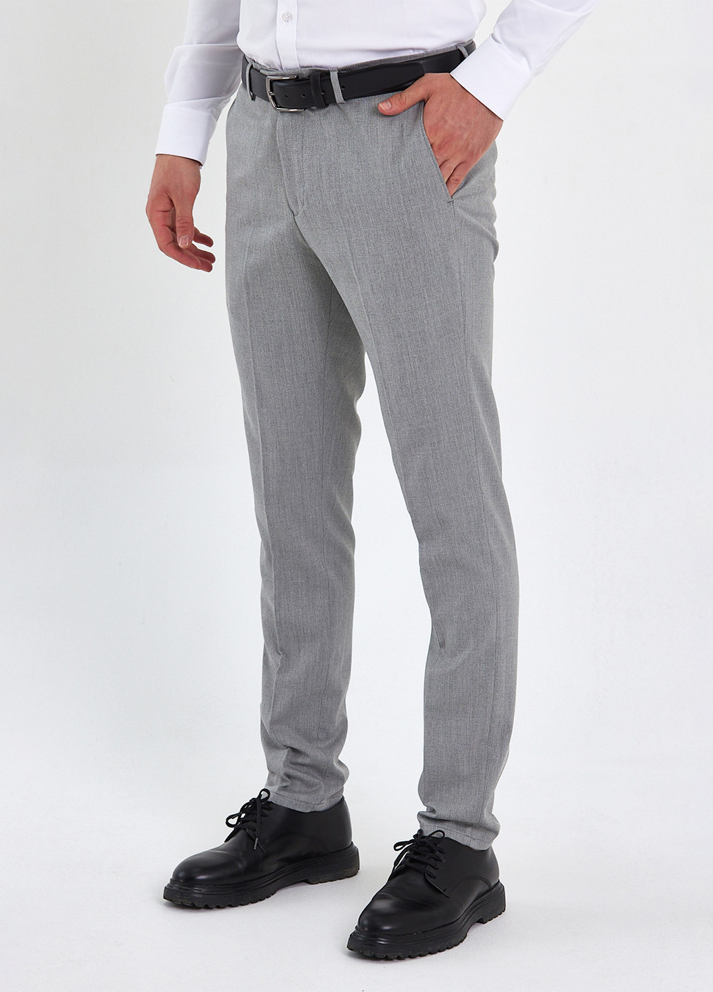 Серые кэжуал демисезонные зауженные брюки Trend Collection