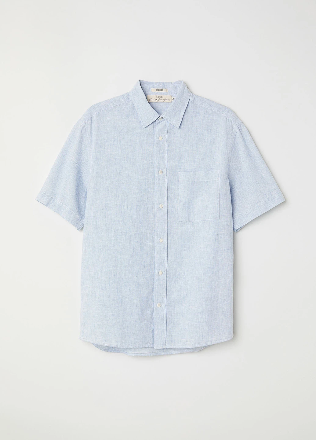 Голубой кэжуал рубашка меланж H&M