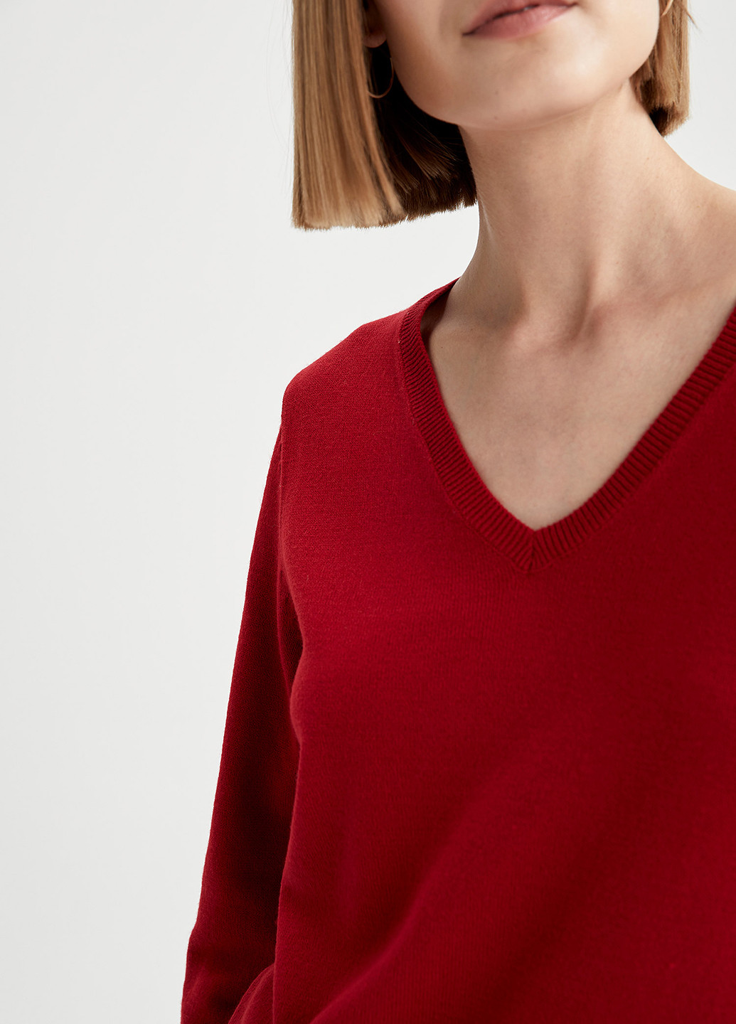 Красный демисезонный пуловер пуловер DeFacto