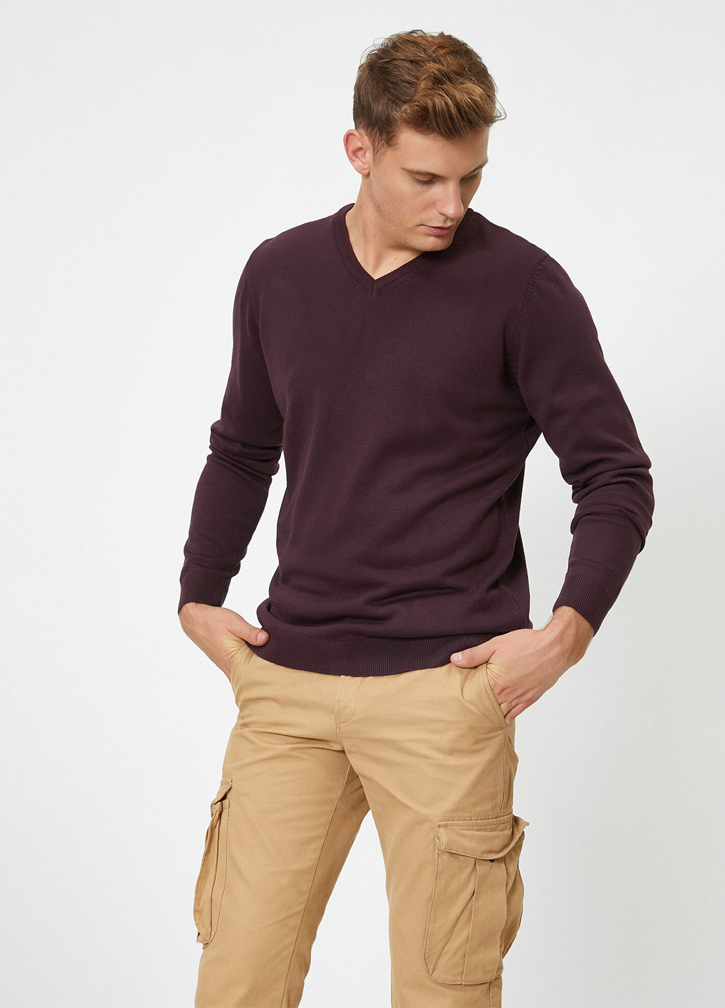 Сливовый демисезонный пуловер пуловер KOTON