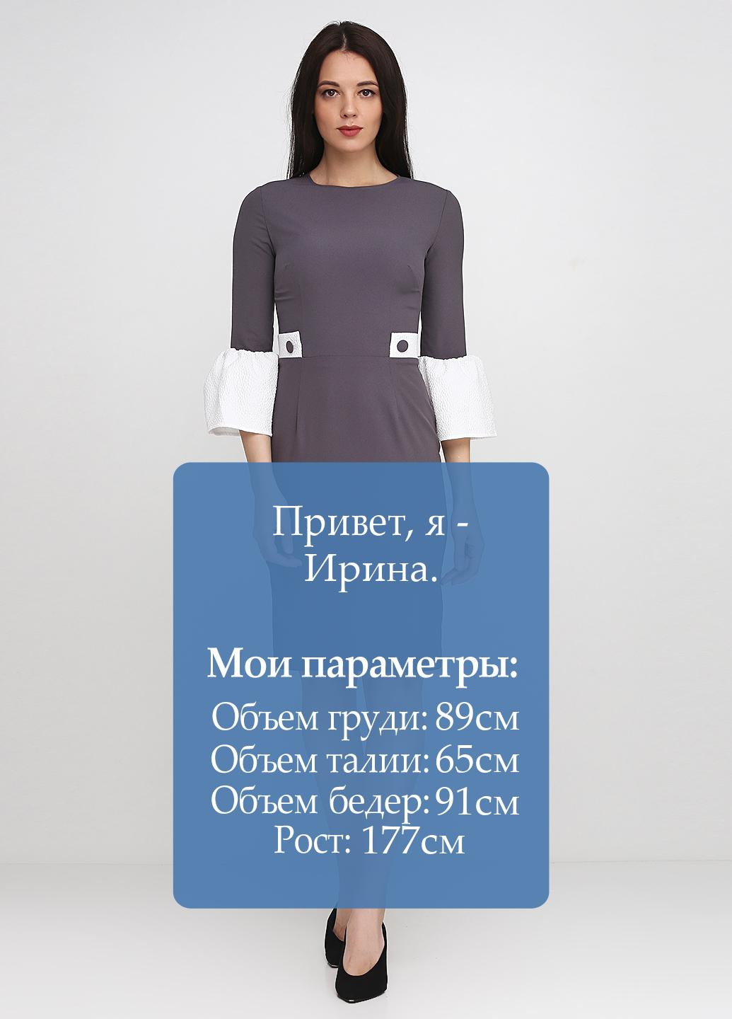 Сіра кежуал сукня коротка Kristina Mamedova фактурна
