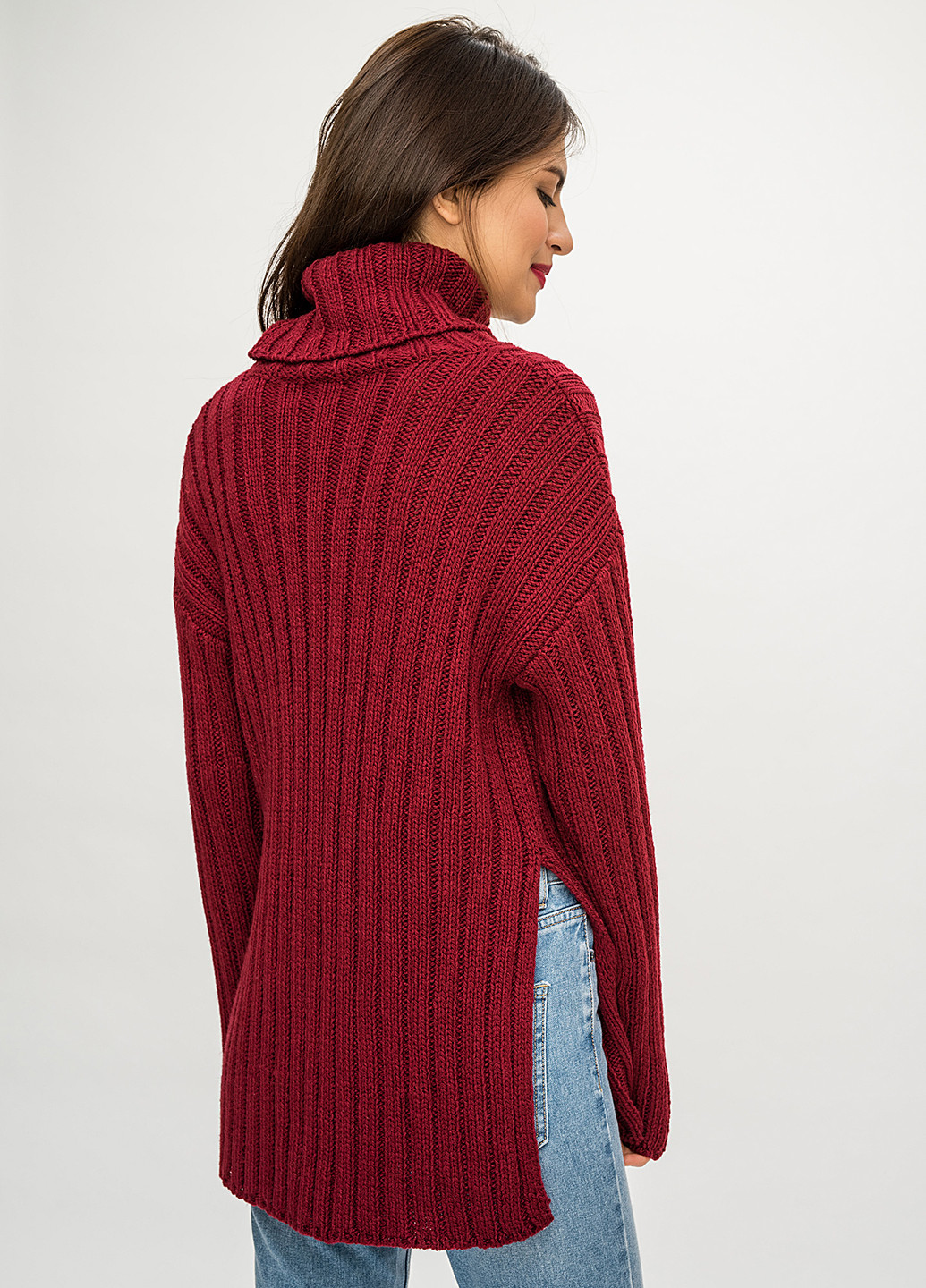 Бордовый демисезонный свитер befree