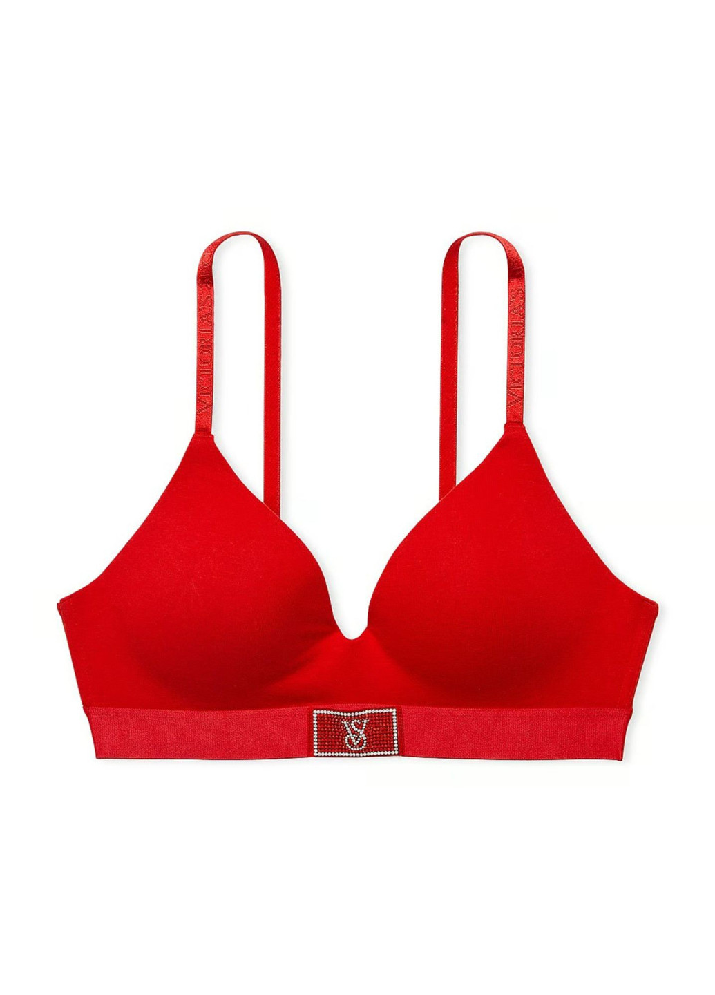 Червоний бралетт бюстгальтер Victoria's Secret без кісточок бавовна