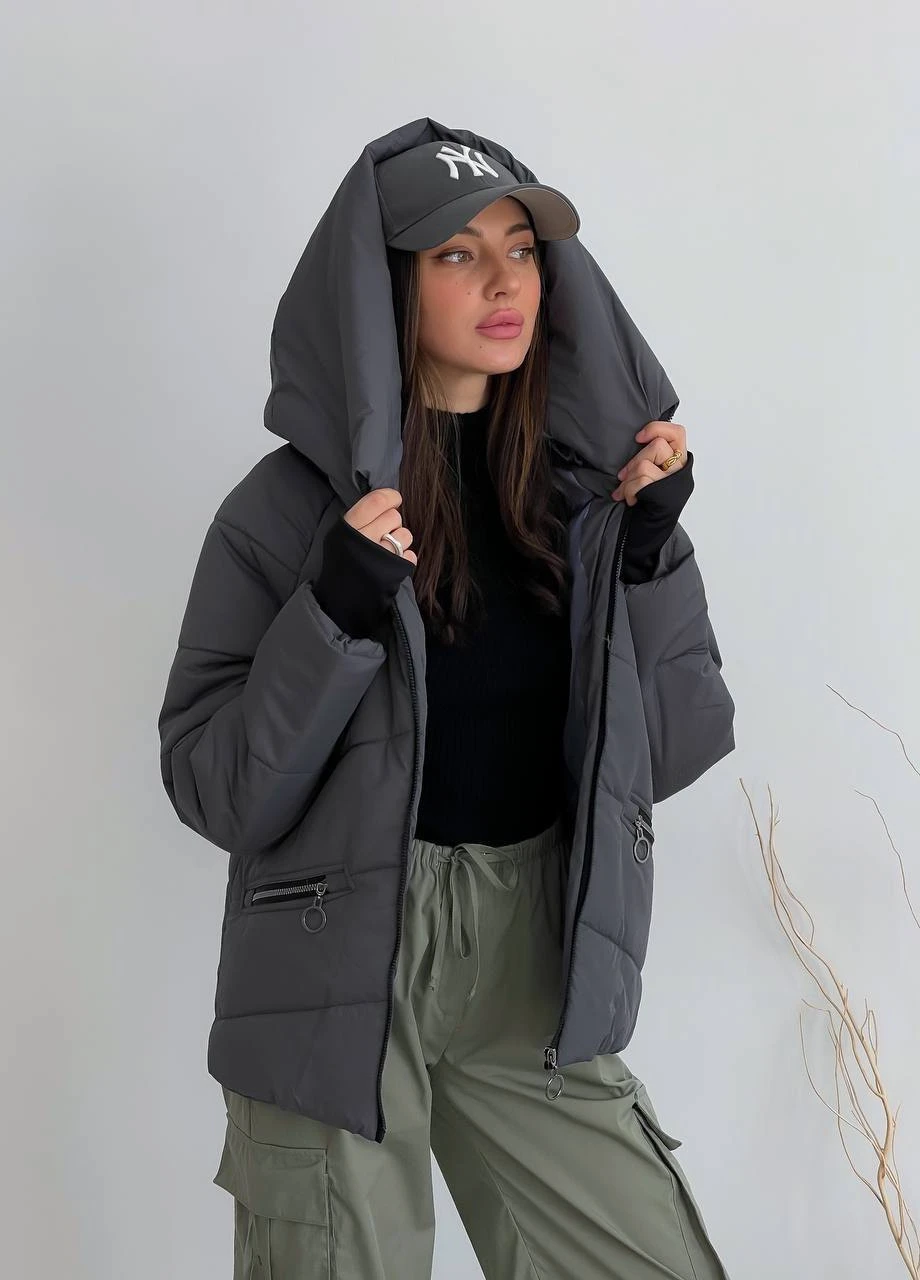 Серая демисезонная куртка Moni&co