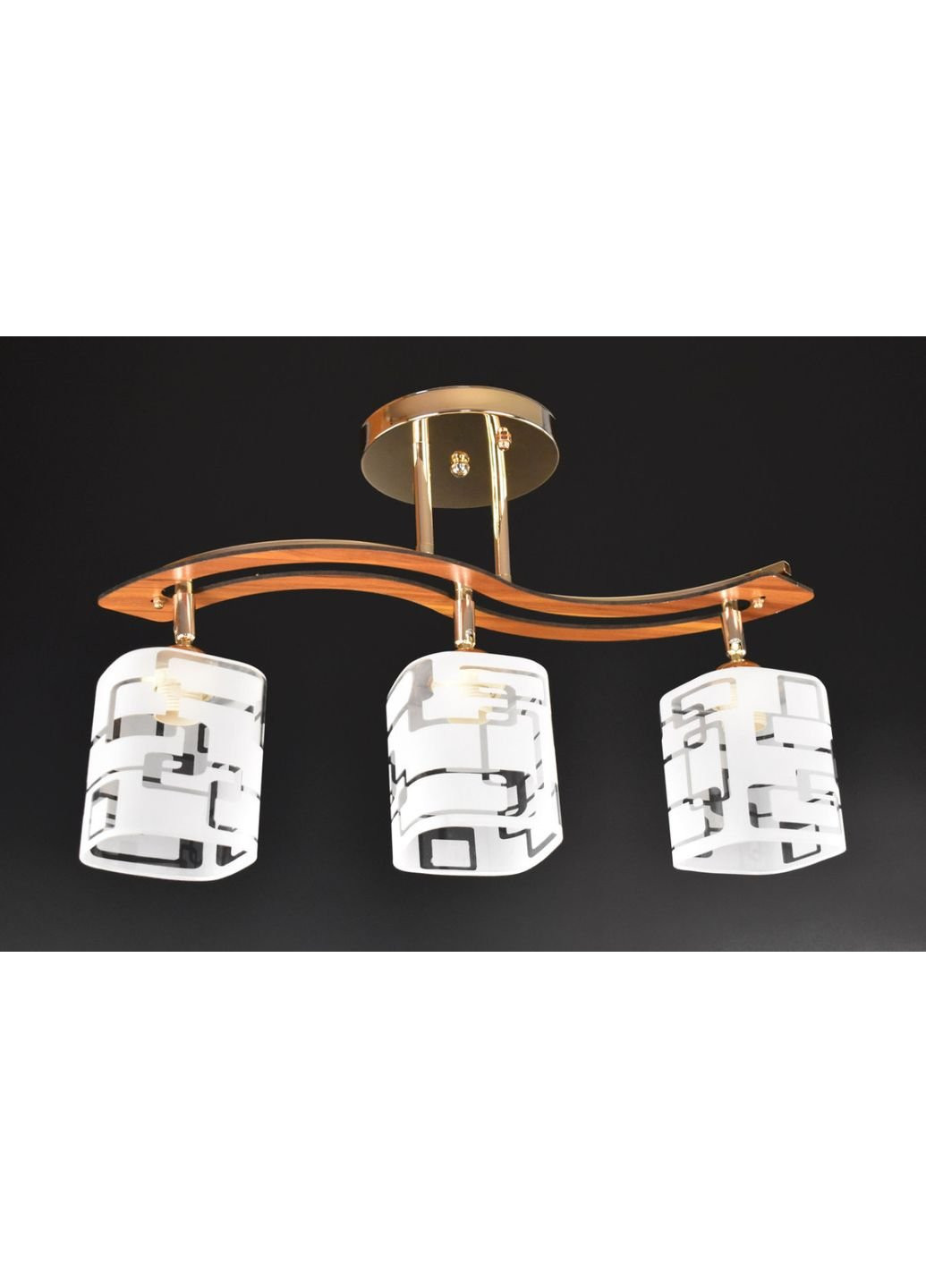 Люстра потолочная на 3 лампочки 6032/3-gd Золото 29х12х65 см. Sunnysky (253528244)